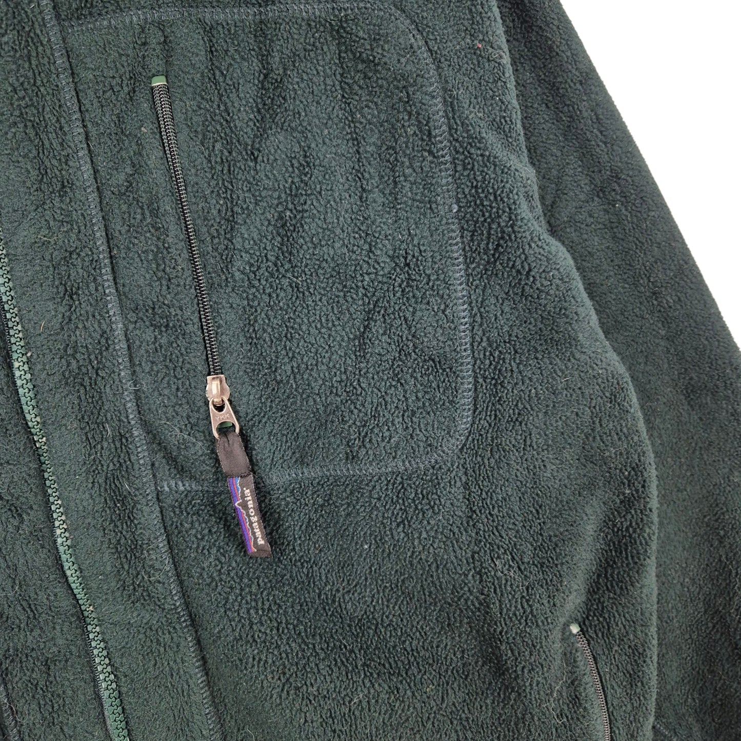 Vintage Patagonia 90's Dark Green USA Made Fleece Zip Jumper Size L