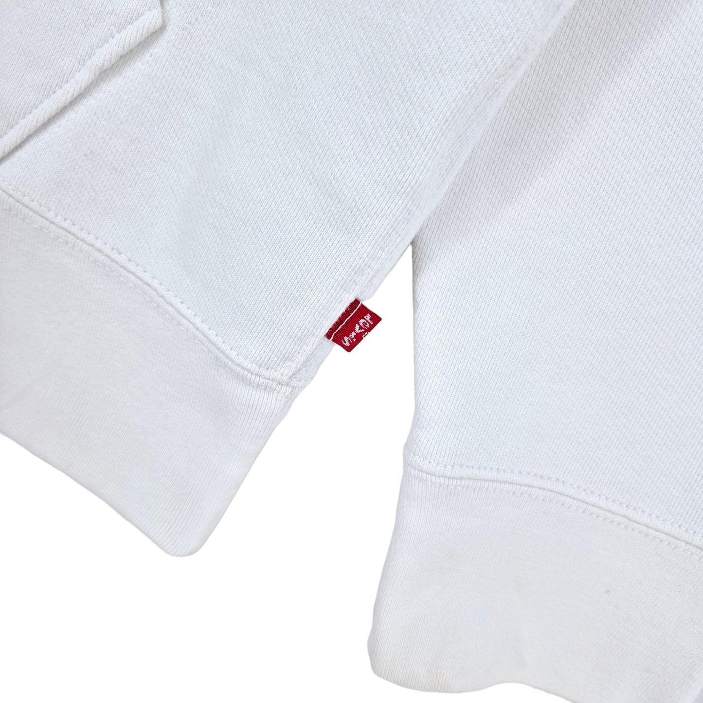 Levis White Embroidered Hoodie Size S