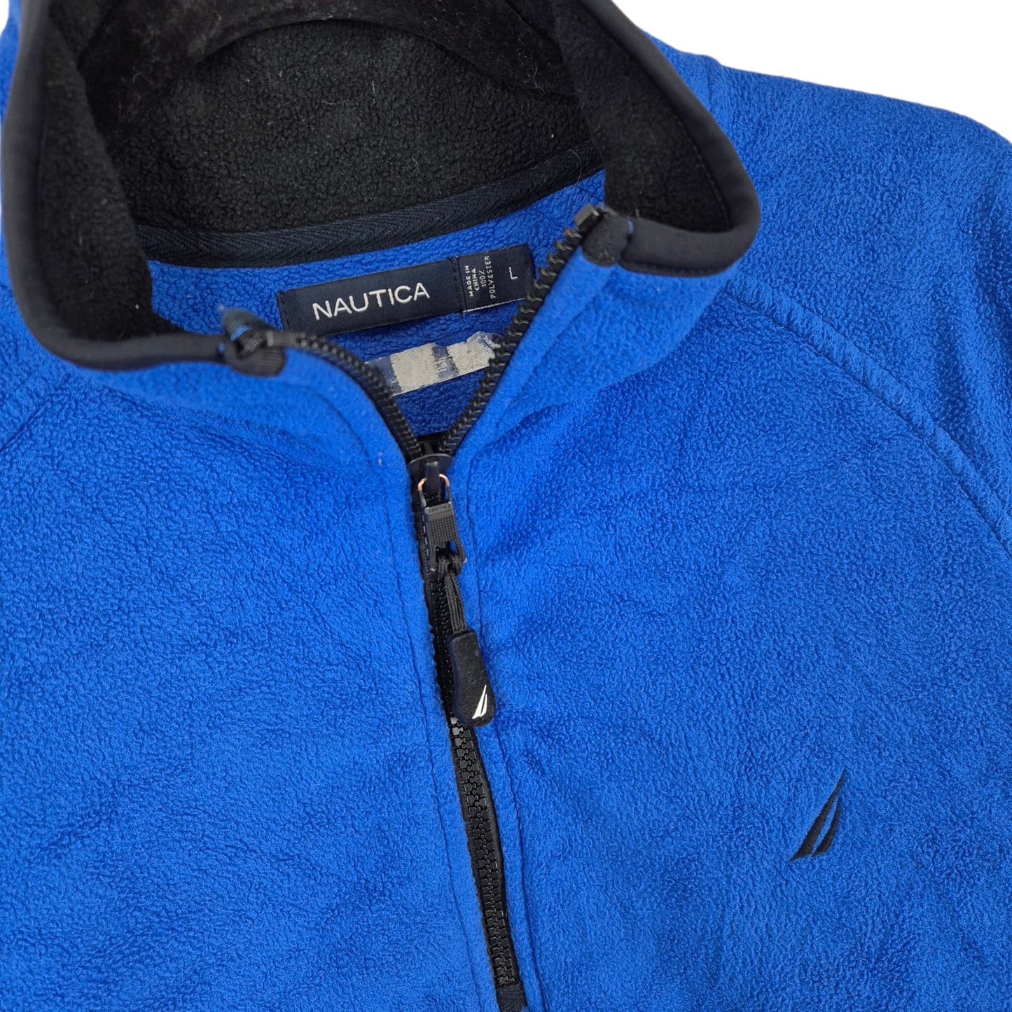 Nautica Blue Quarter Zip Fleece Jumper Size L