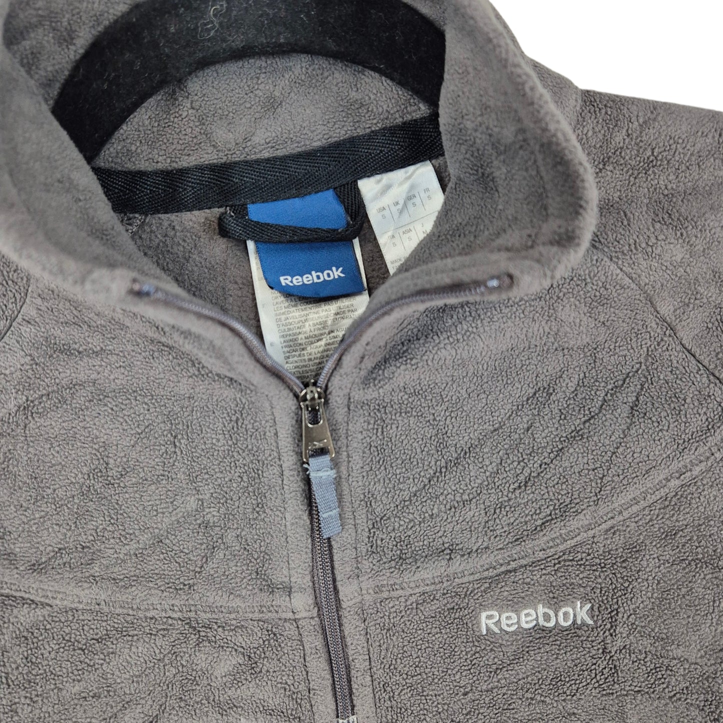 Reebok Womens Dark Grey Quarter Zip Fleece Jumper Size S
