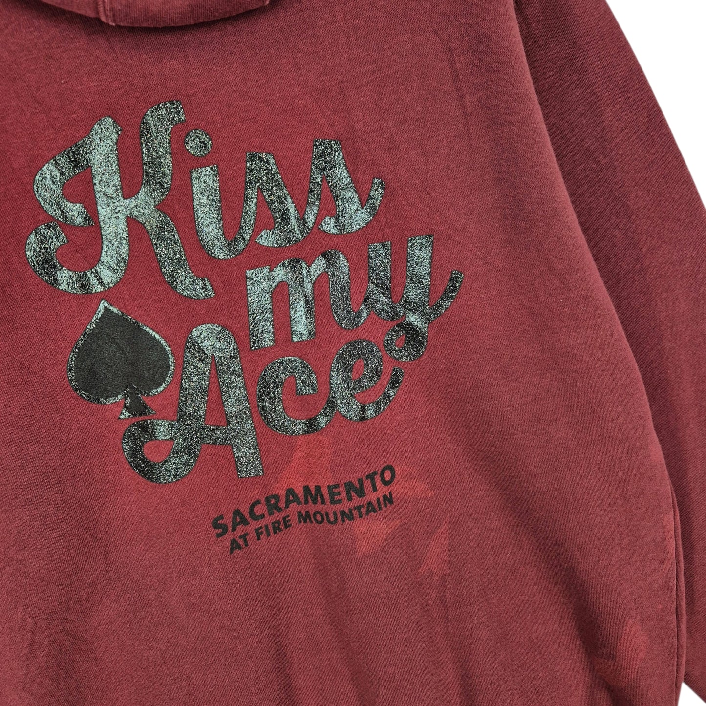 Hard Rock Hotel Sacramento Burgundy Zip Hoodie Size M