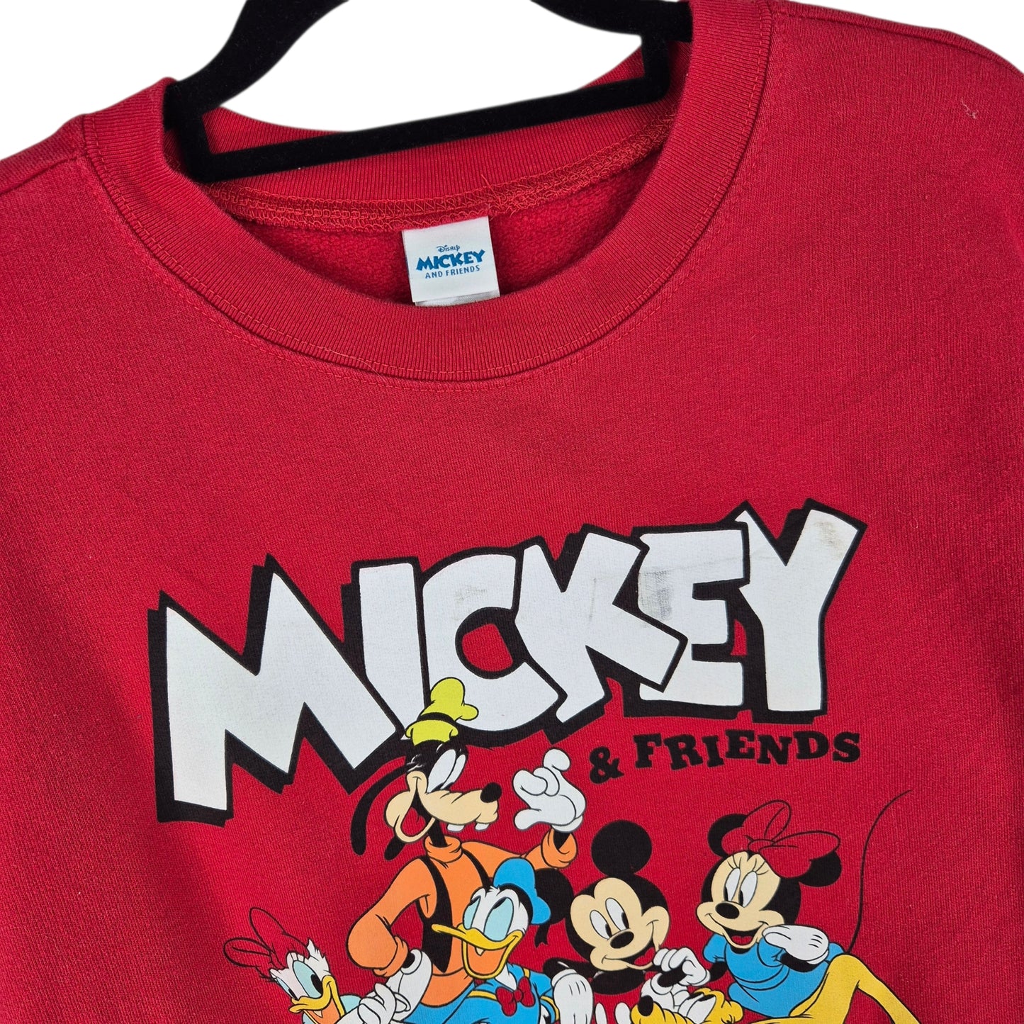 Disney Mickey & Friends Red Crewneck Sweater Size S