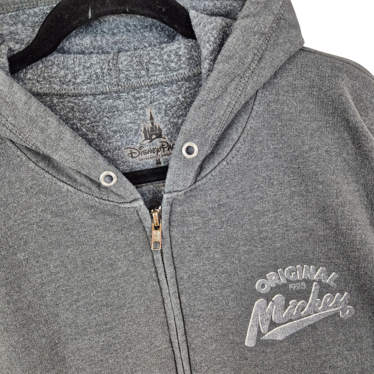 Disney Mickey Mouse Grey Zip Hoodie Size M