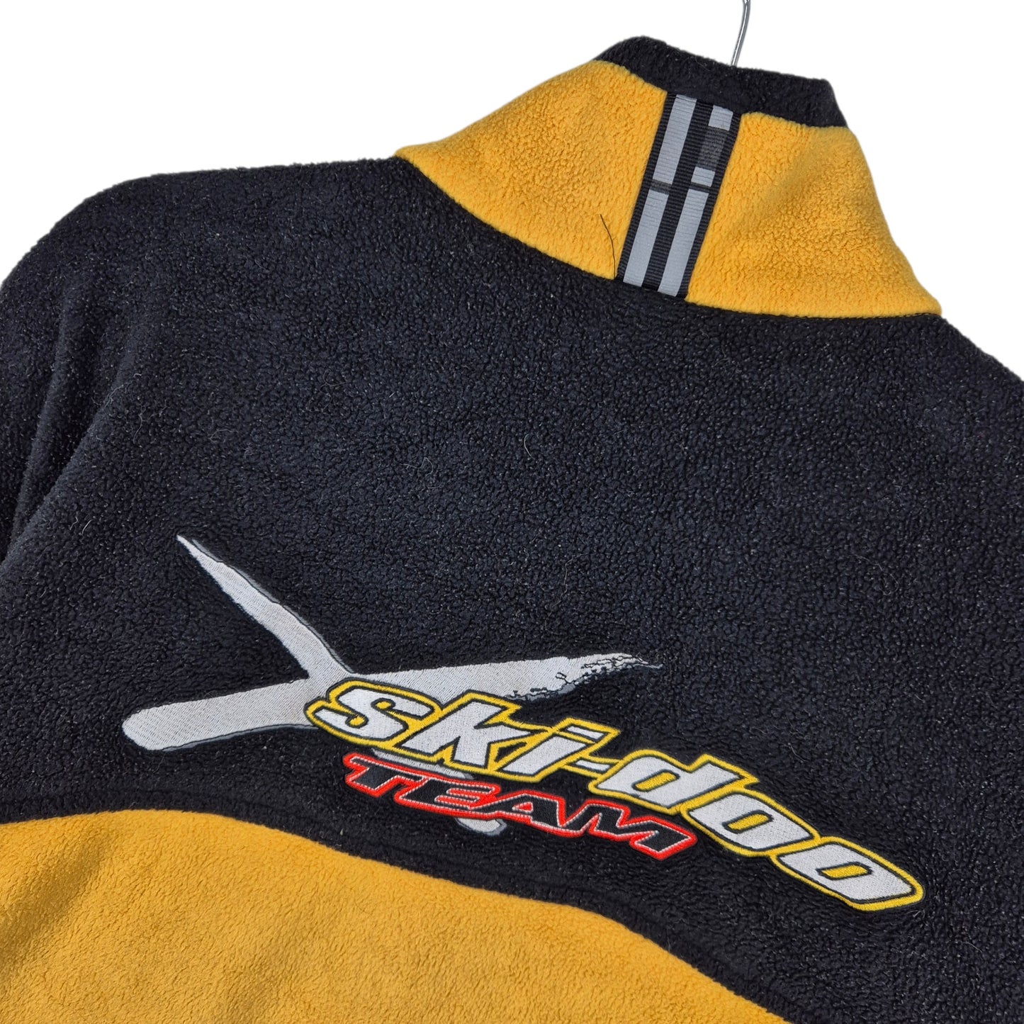 Ski Doo Yellow Quarter Zip Embroidered Fleece Jumper Size XL