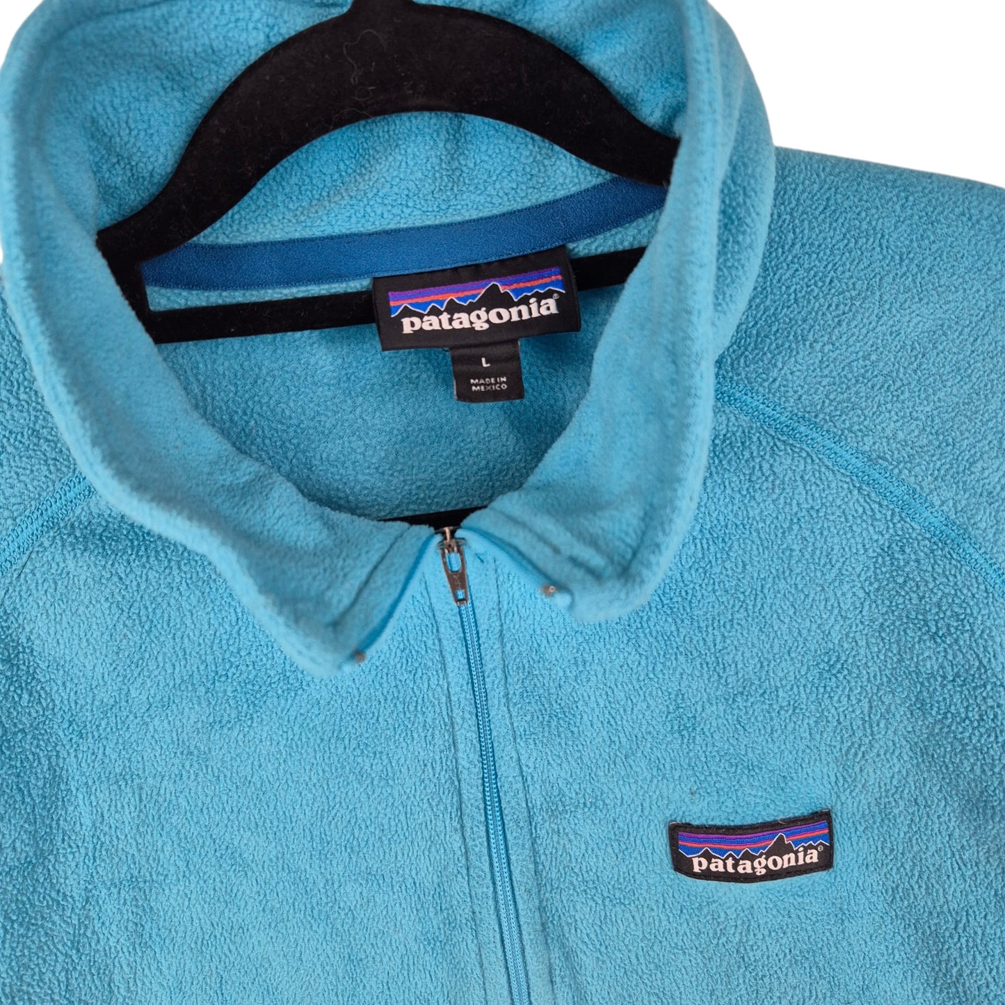 Patagonia Light Blue Quarter Zip Fleece Jumper Size L