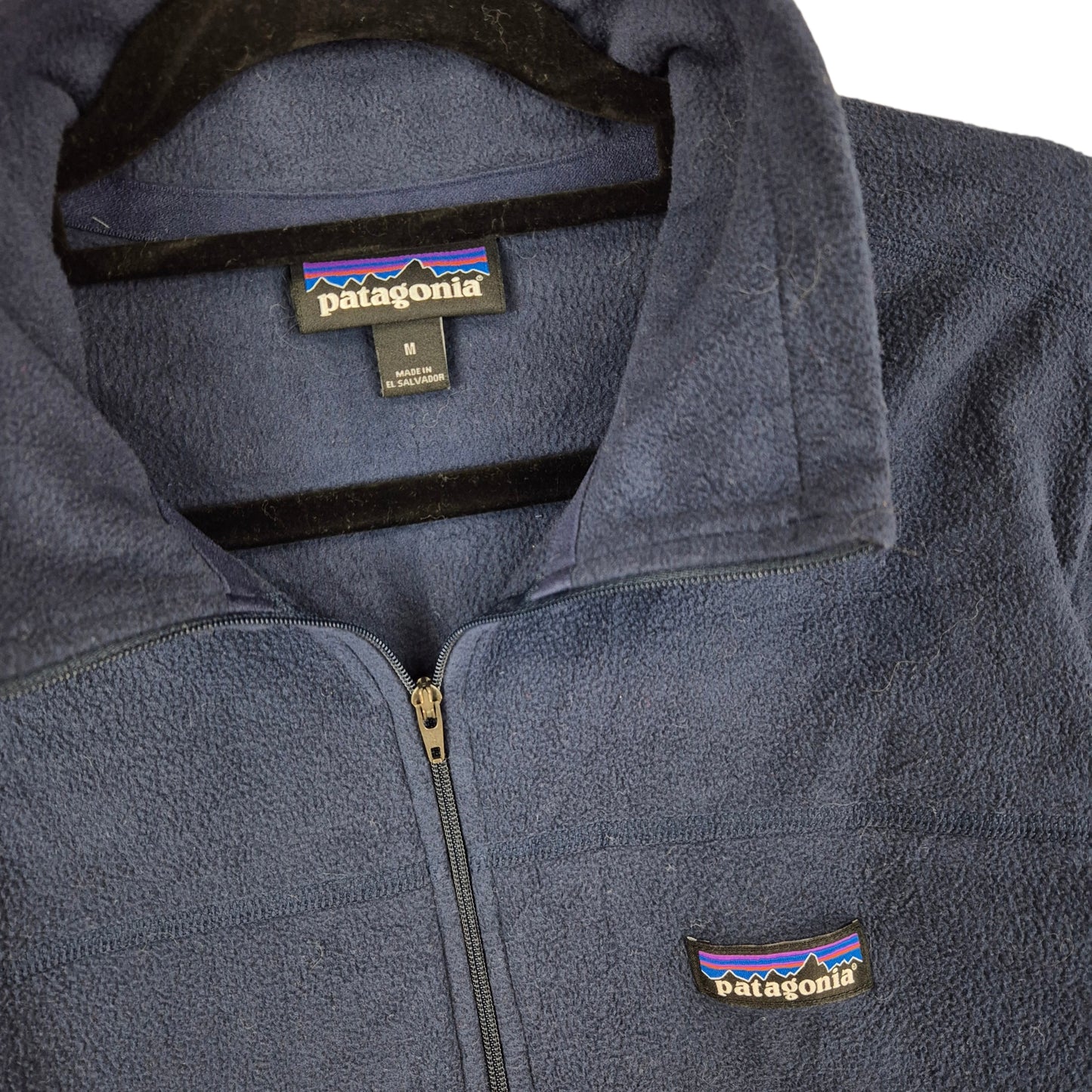 Patagonia Dark Blue Quarter Zip Fleece Jumper Size M