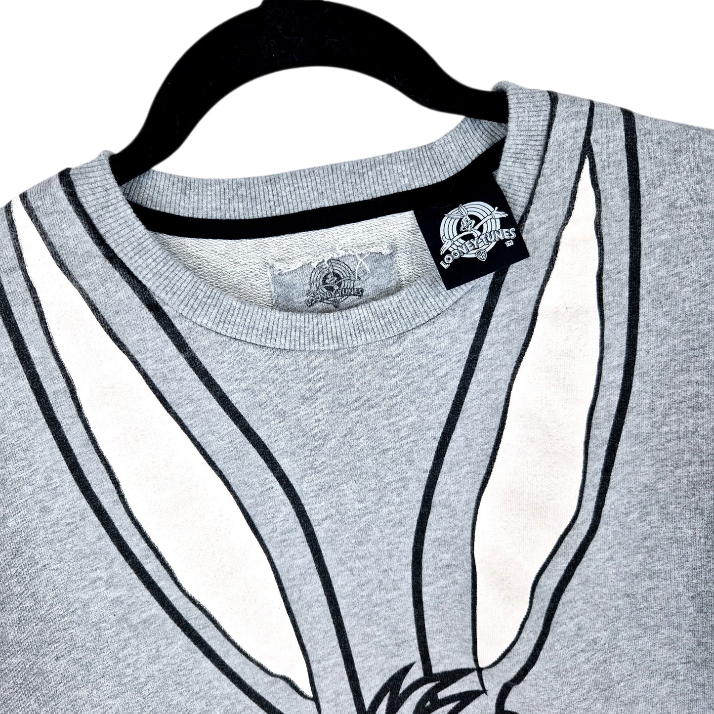 Looney Tunes Buggs Bunny Light Grey Crewneck Sweater Size M