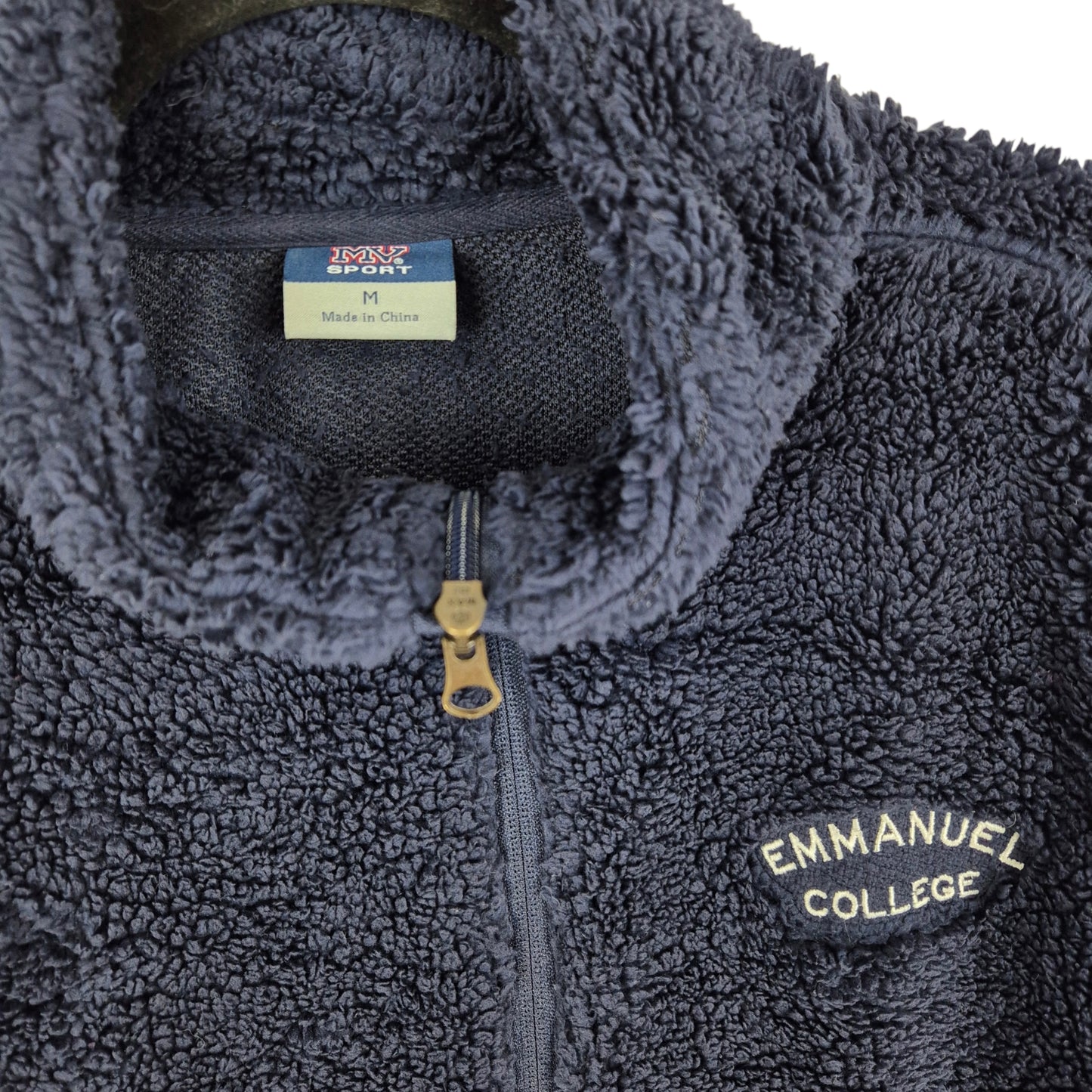MV Sport Emmanuel College Dark Blue Quarter Zip Fleece Jumper Size M