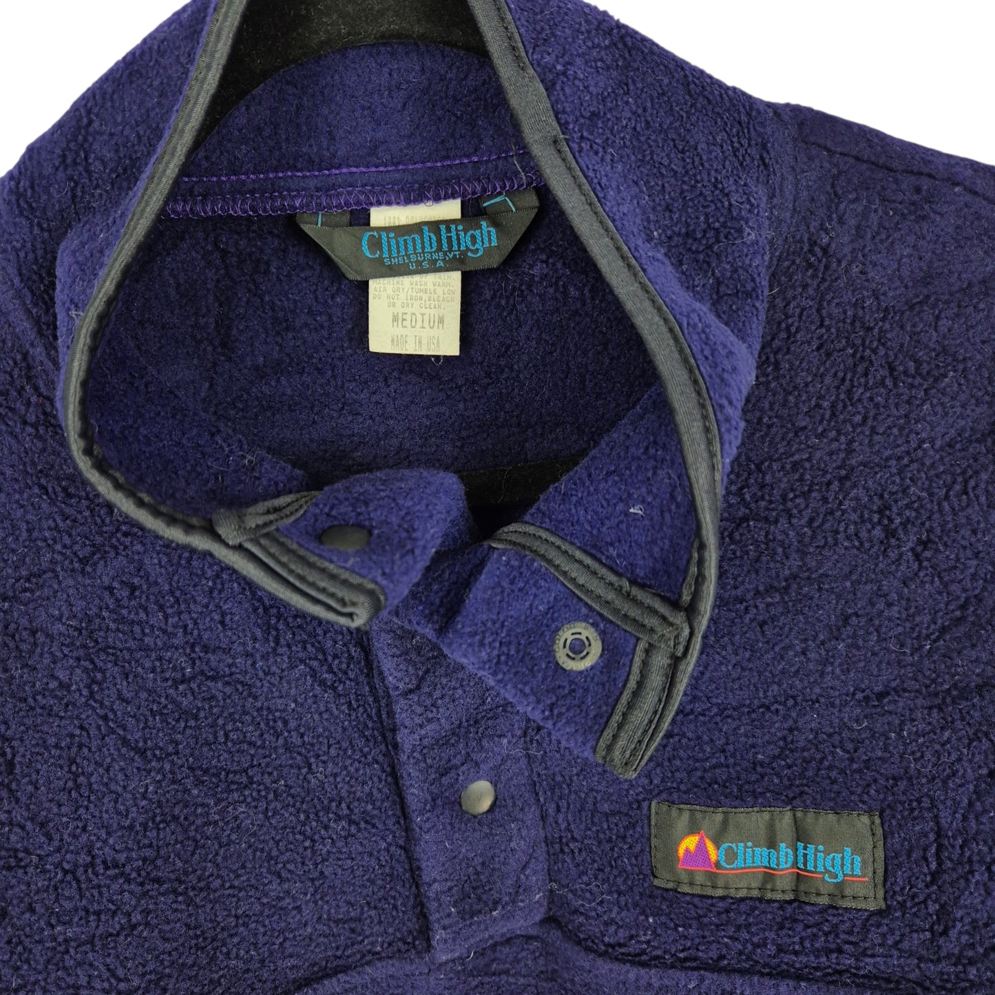 Vintage Climb High 80's Purple USA Made Fleece Jumper Size M