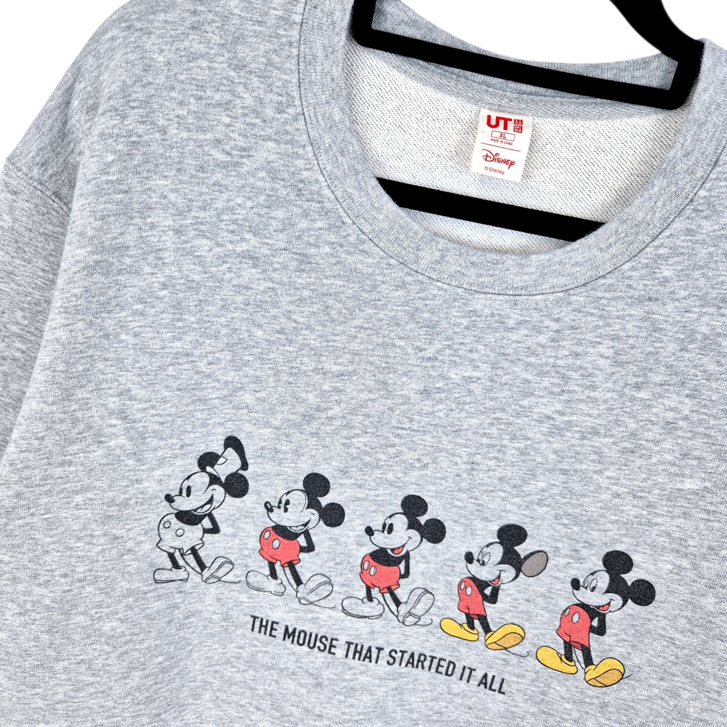 Uniqlo Disney Light Grey Mickey Mouse Crewneck Sweater Size XL