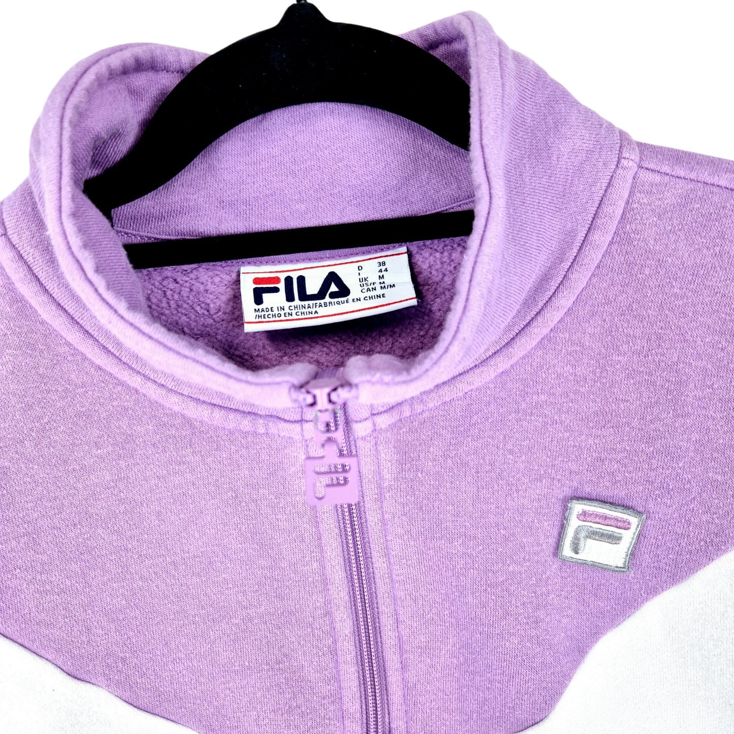 FILA Grey & Purple Quarter Zip Sweater Size M