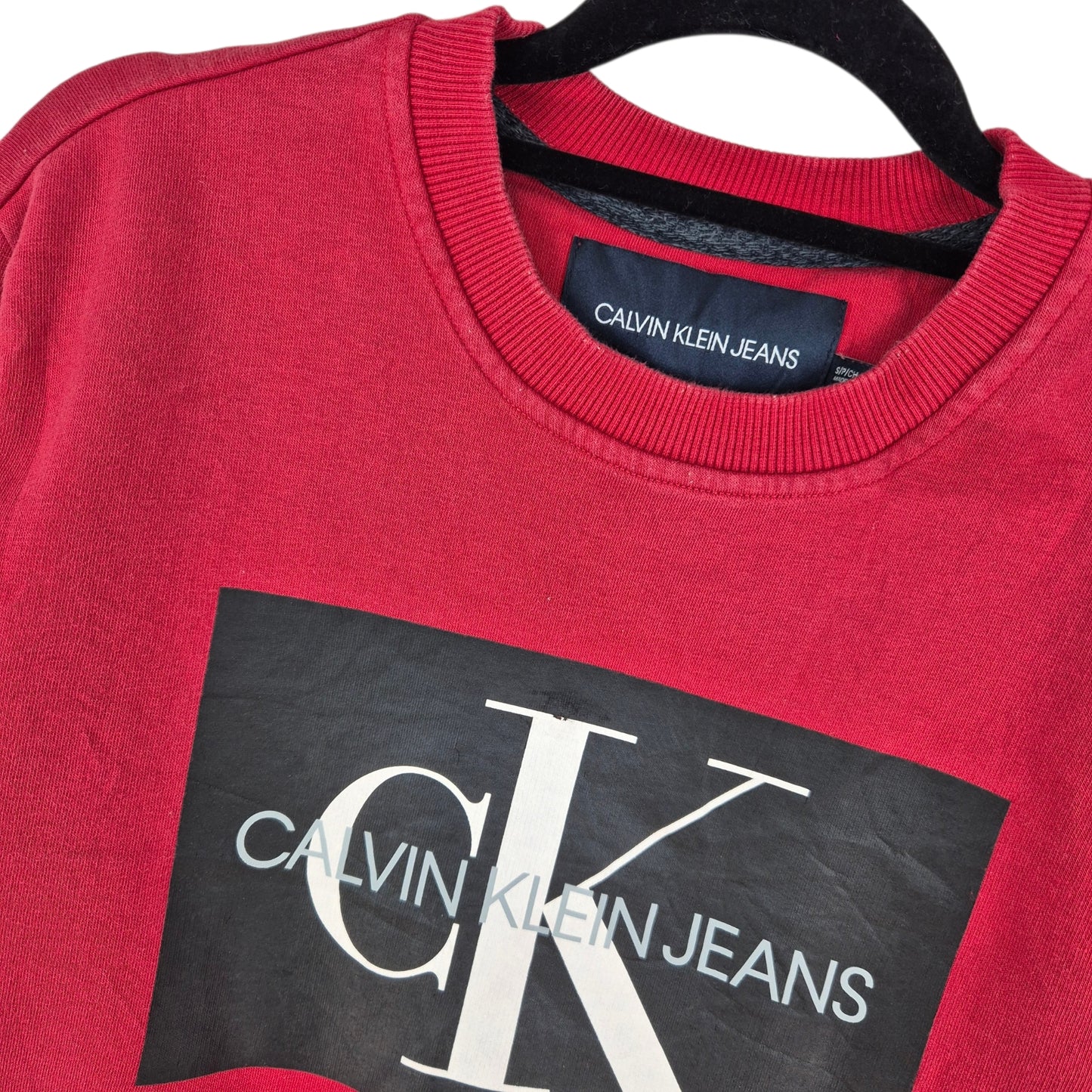 Calvin Klein Jeans Red Crewneck Sweater Size S
