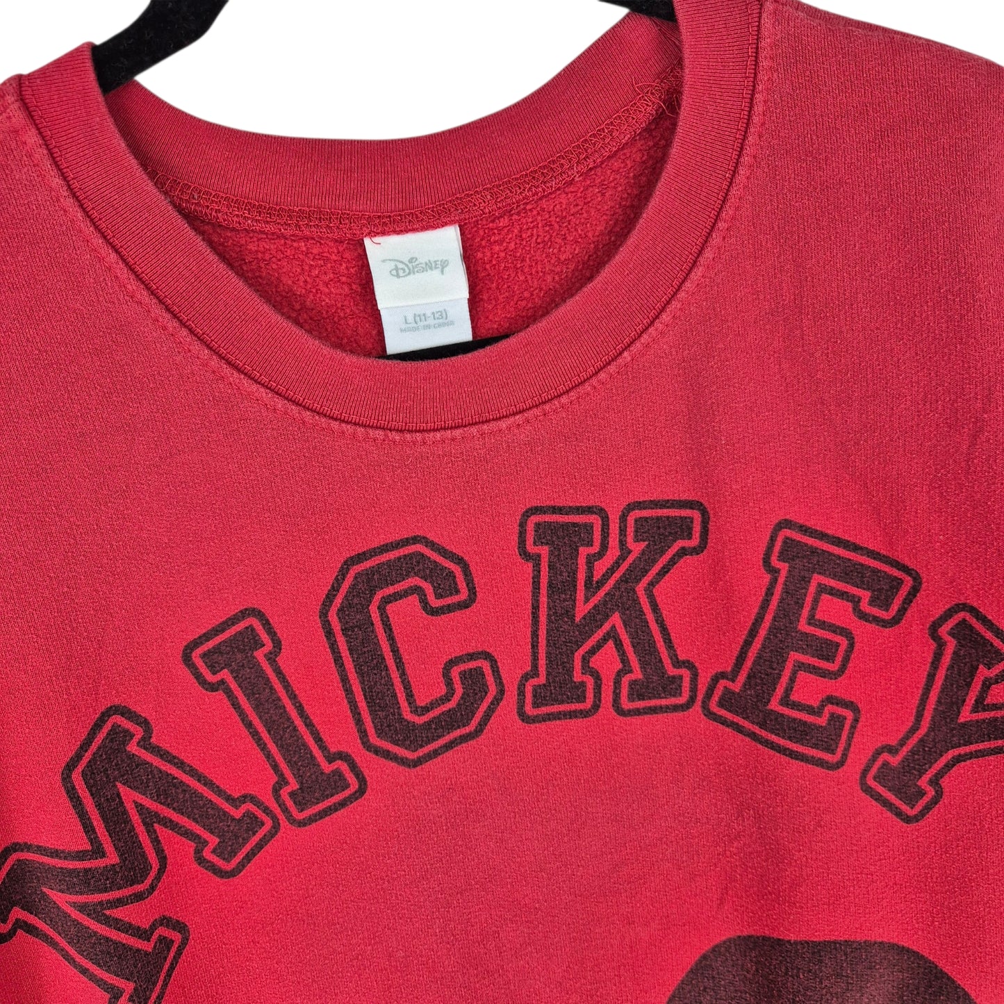 Disney Mickey Mouse Red Crewneck Sweater Size L