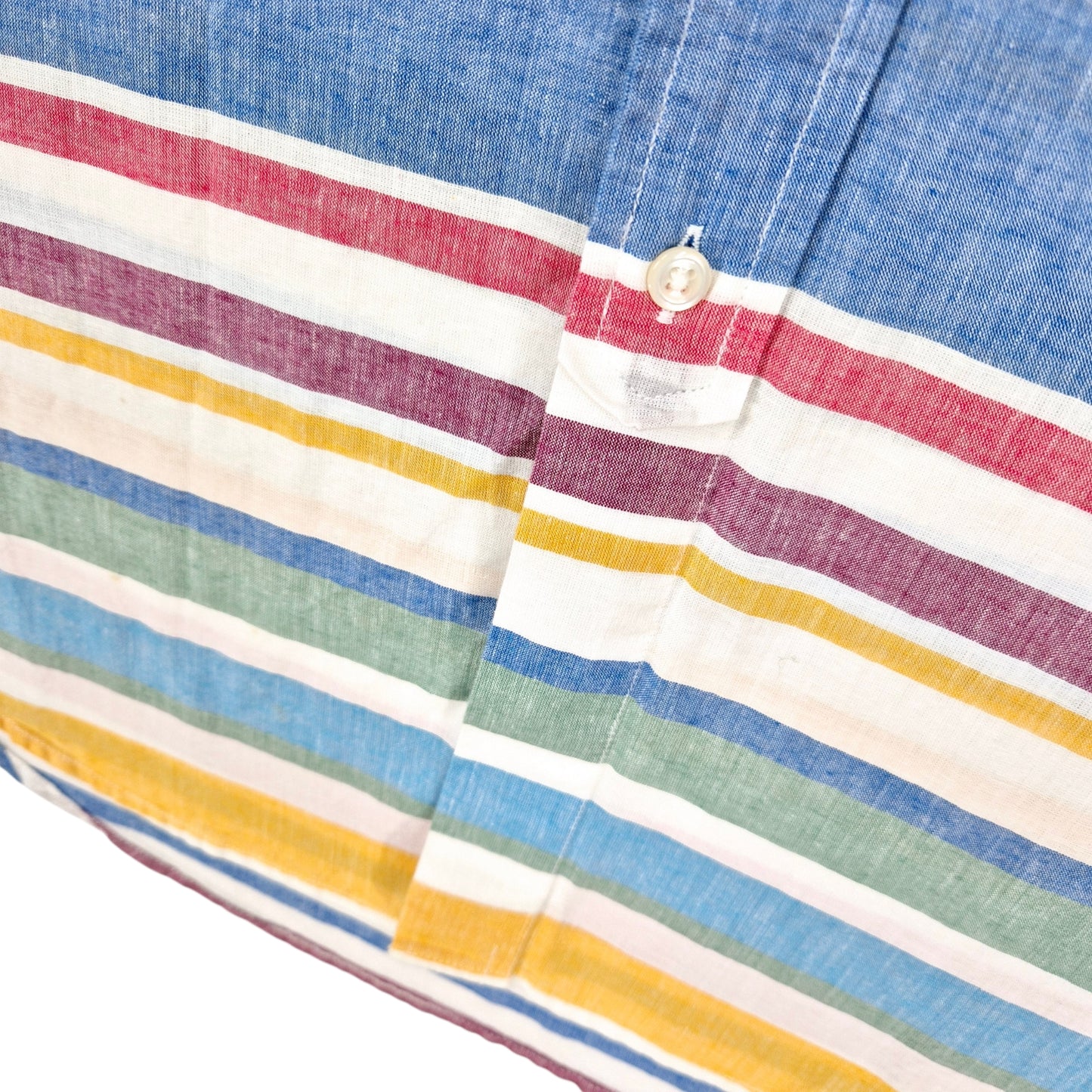 Tommy Hilfiger Colourful Striped Linen Short Sleeve Button Shirt Size L