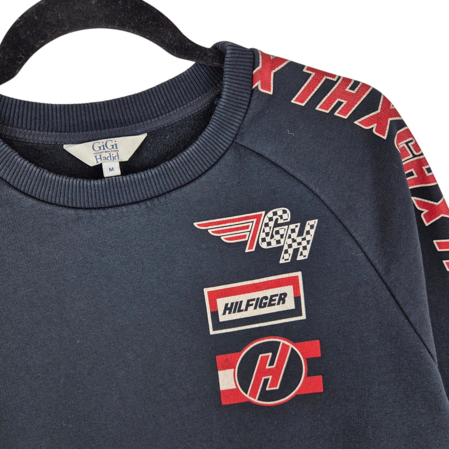 Tommy Hilfiger Gigi Hadid Womens Black Crewneck Sweater Size M