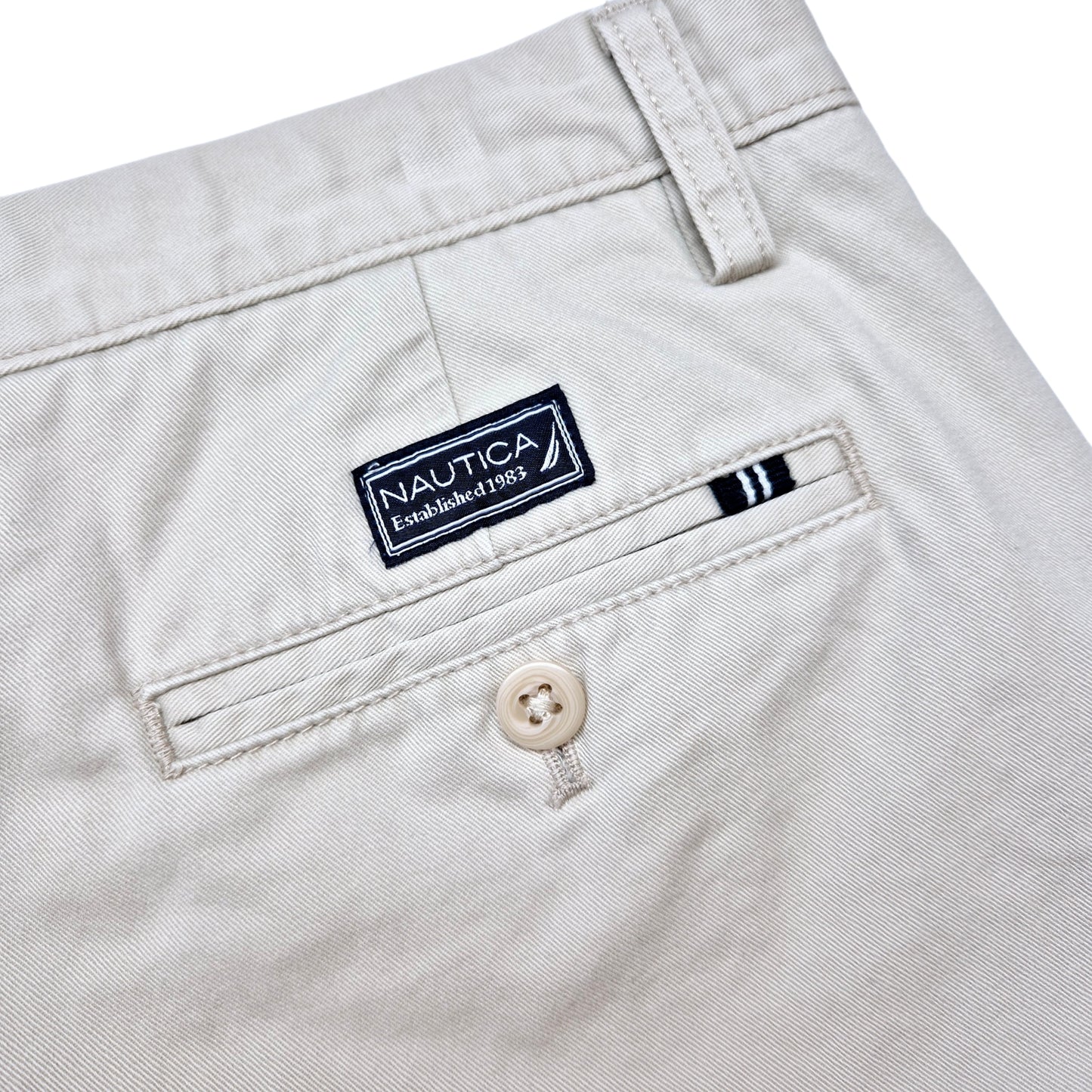 Nautica Cream Brown Classic Chino Pants W34