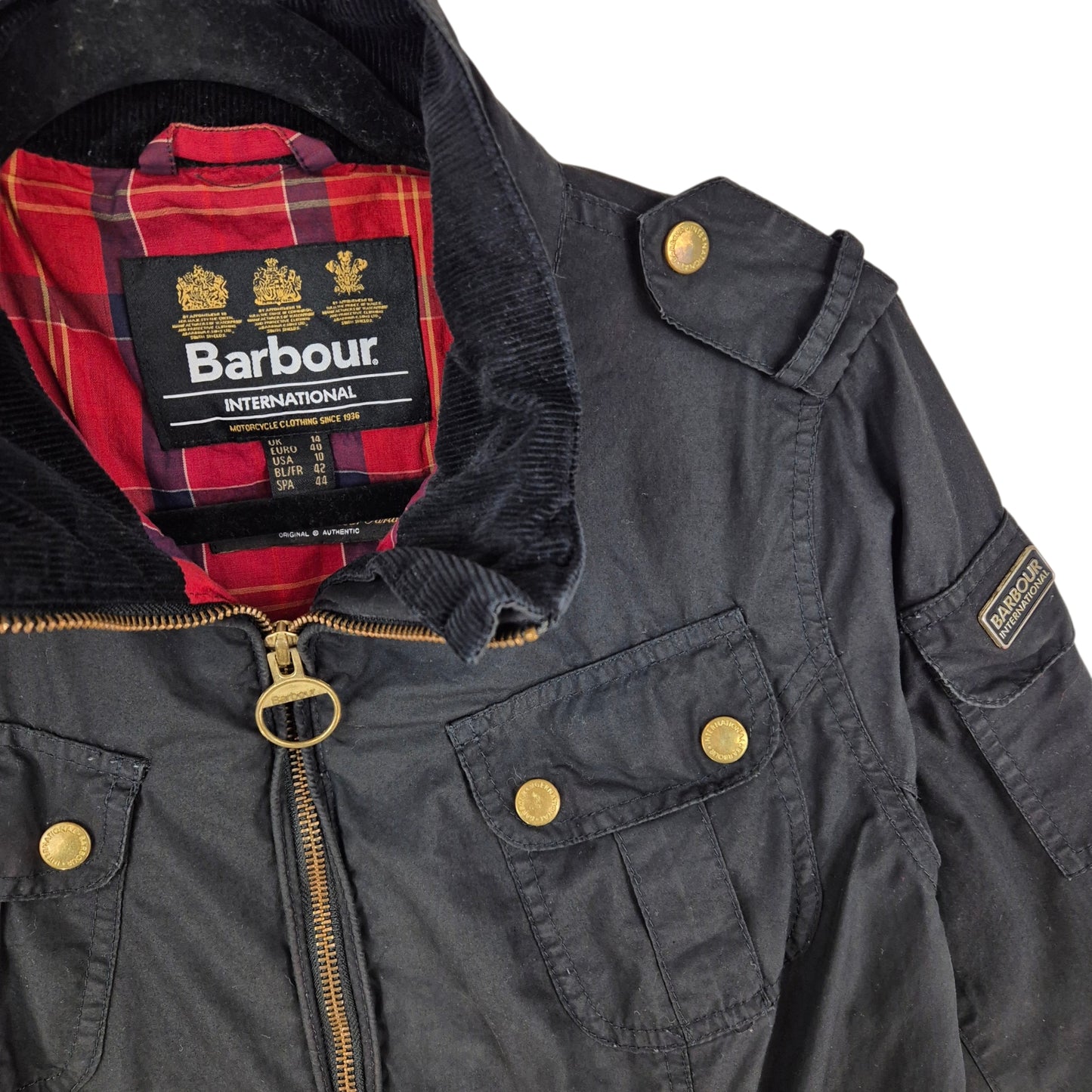 Barbour Womens Black Trench Coat Jacket Size L
