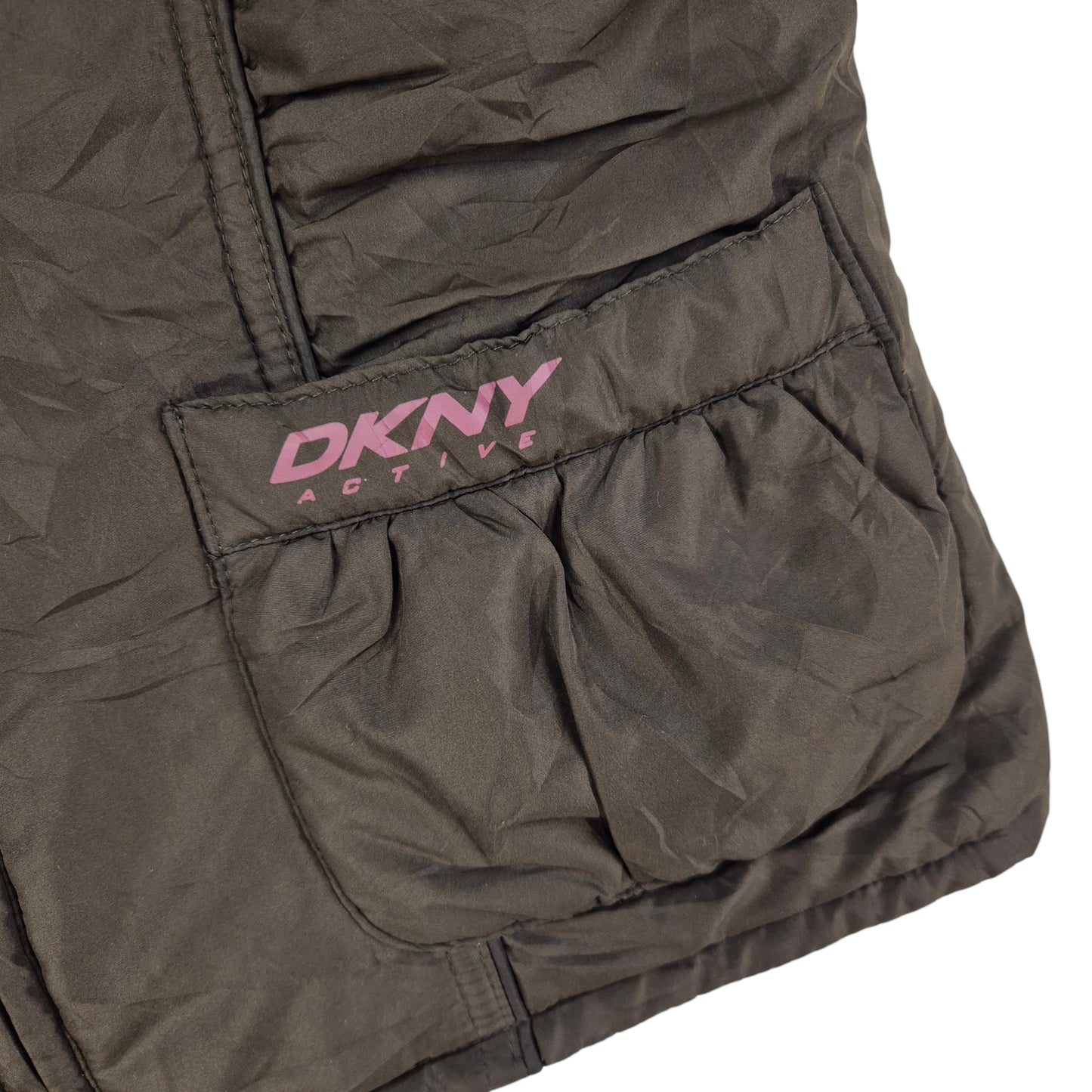 DKNY Active Womens Brown Padded Vest Size L