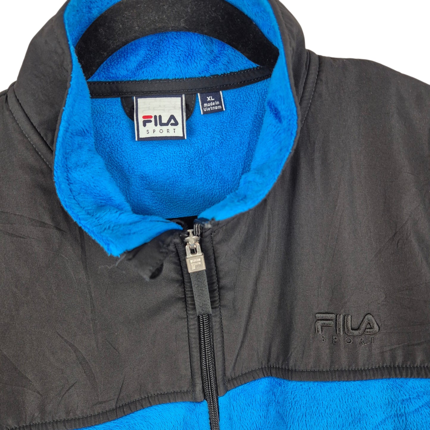 FILA Sport Womens Blue Mink Fleece Zip Jumper Size XL