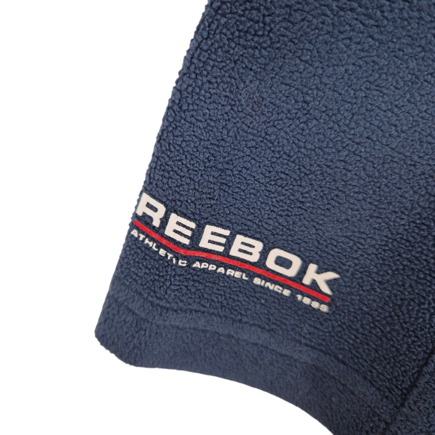 Vintage Reebok Dark Blue Quarter Zip Fleece Jumper Size L