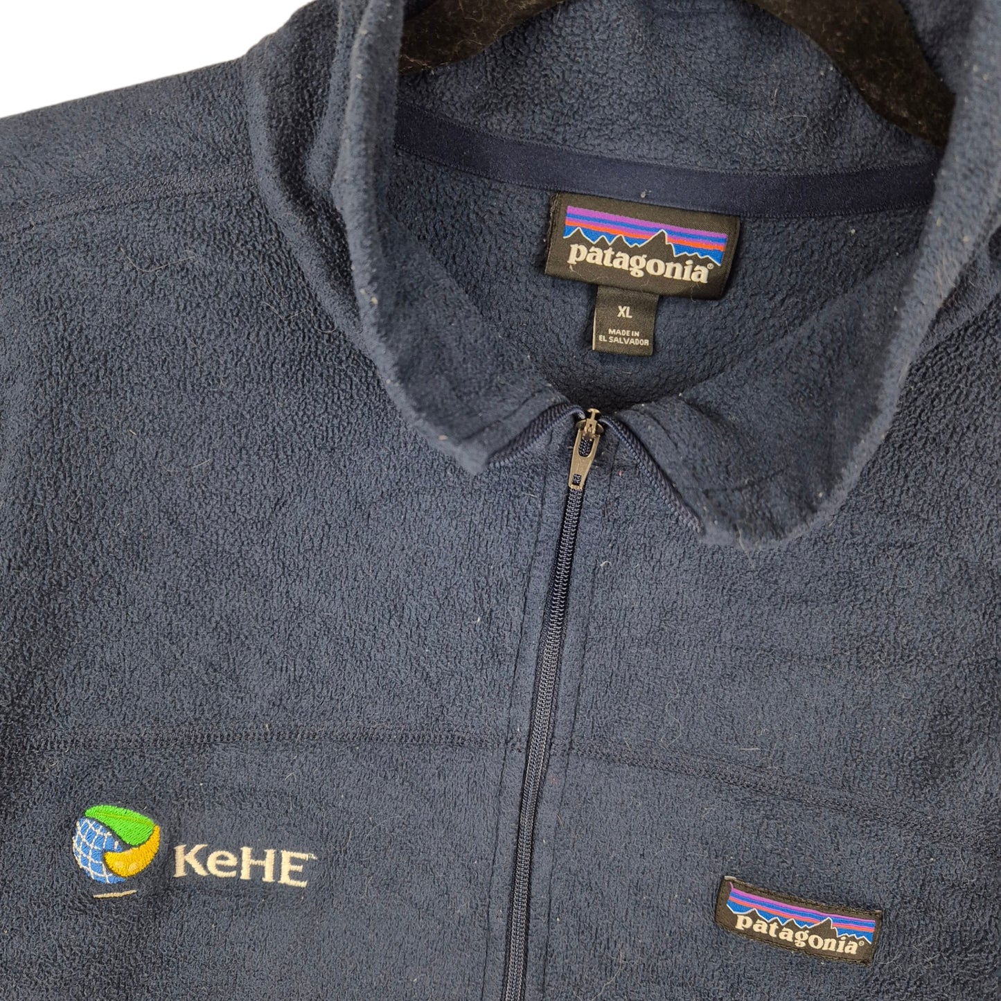 Patagonia Dark Blue Quarter Zip Fleece Jumper Size XL