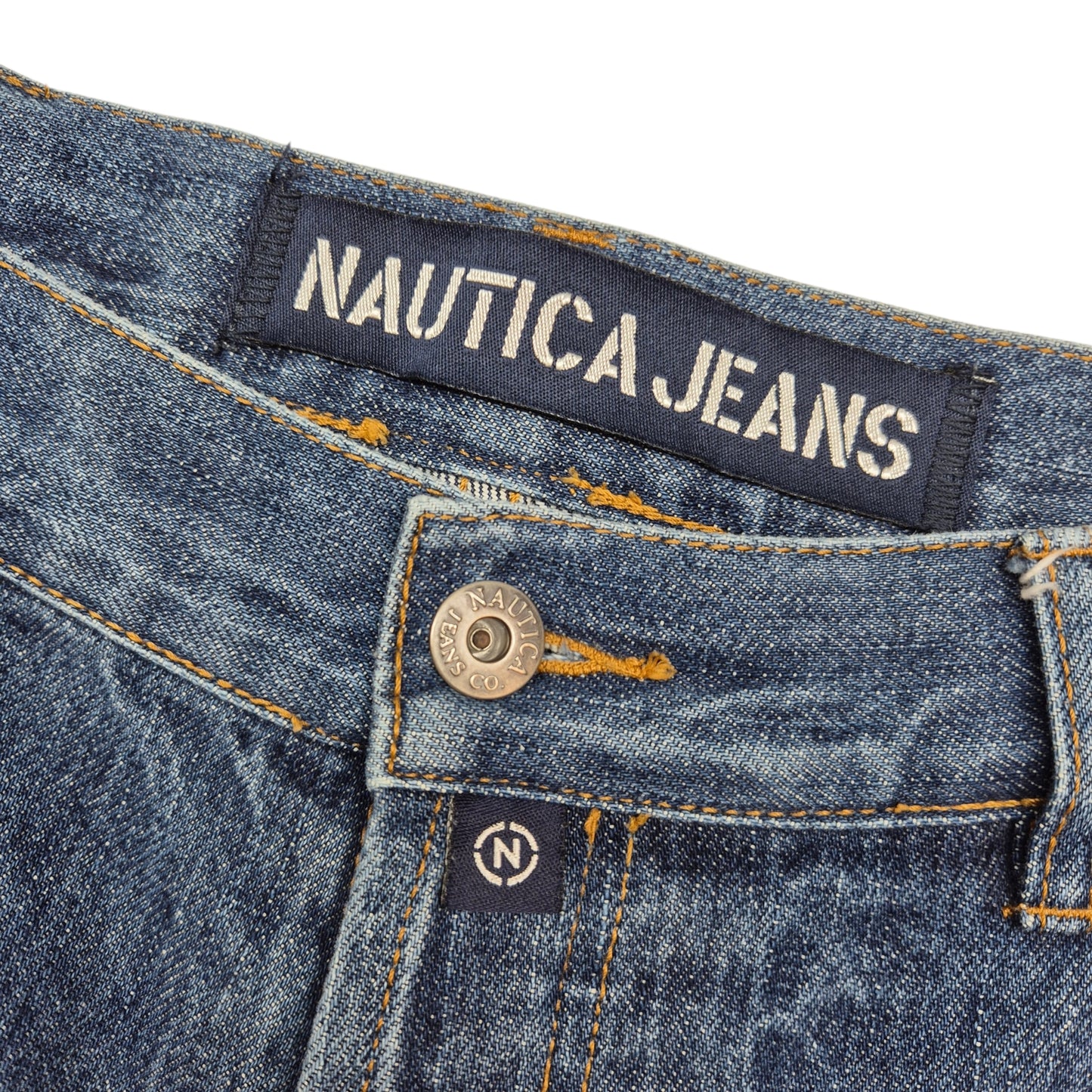 Vintage Nautica Jeans 90's Dark Blue Heavy Rigid Denim W34