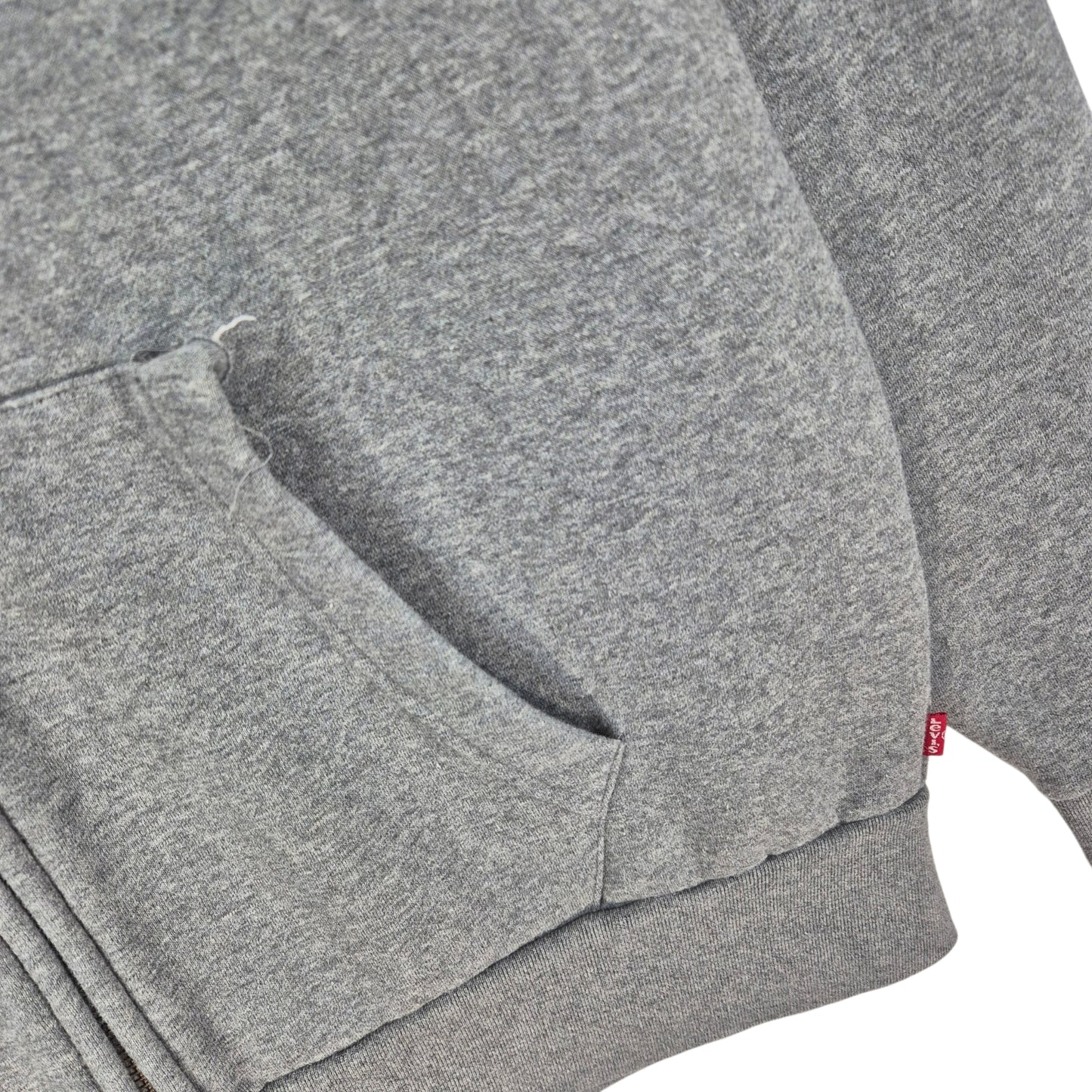 Levis Grey Fleece Zip Hoodie Size M