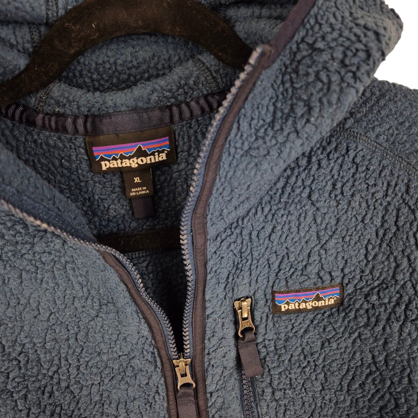 Patagonia Womens Dark Blue Fleece Zip Hoodie Size XL