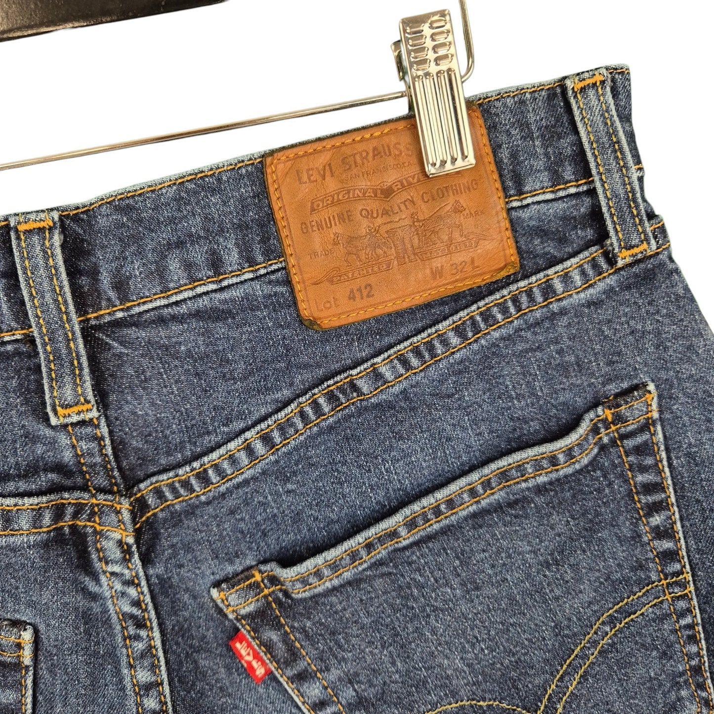 Levis Dark Blue Stretch Denim Shorts W32