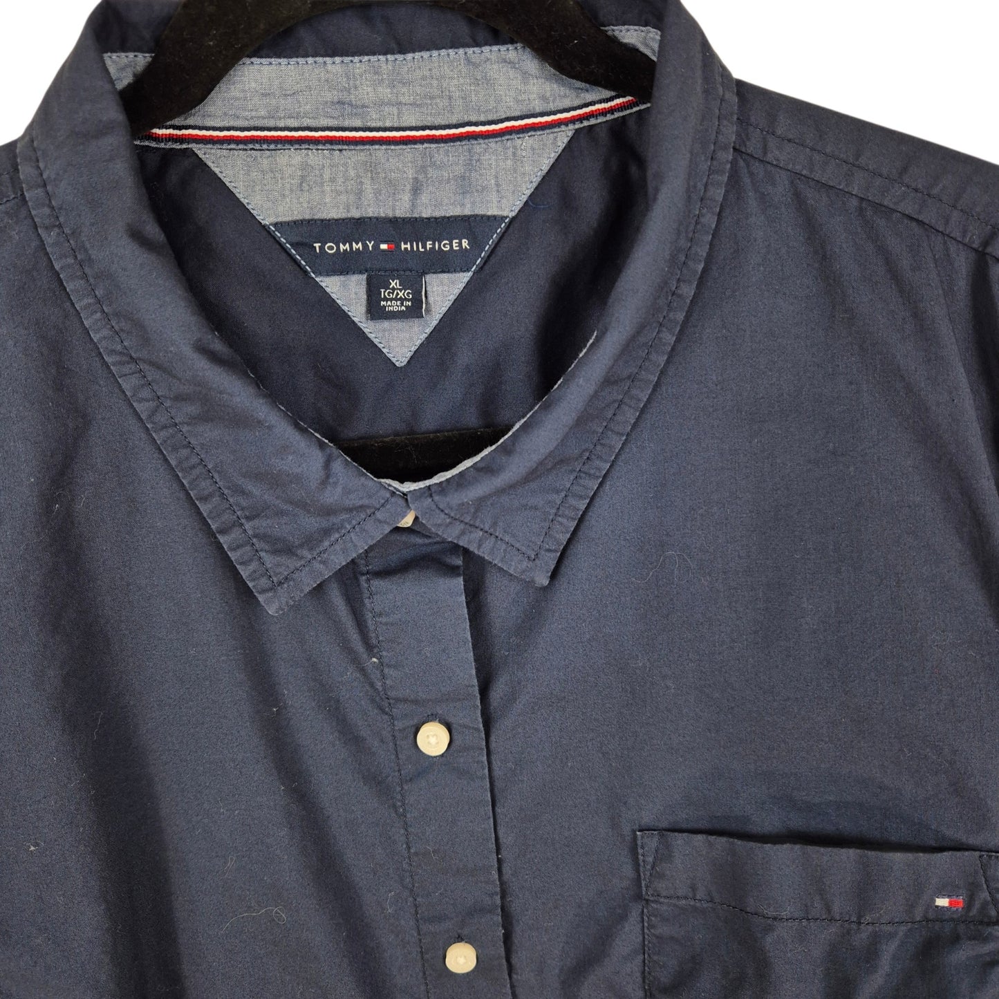 Tommy Hilfiger Womens Dark Blue Dress Shirt Size XL