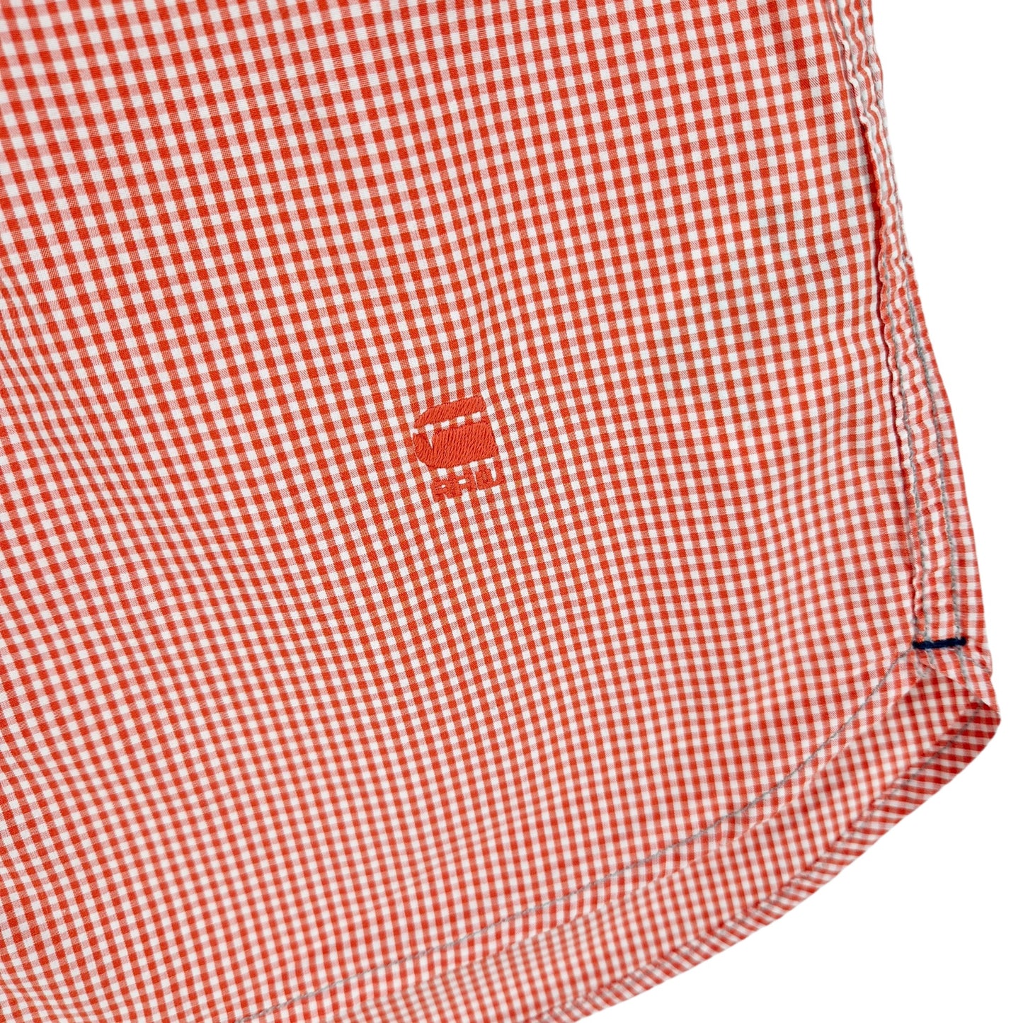 G Star Raw Correctline Red Checkered Short Sleeve Button Shirt Size L