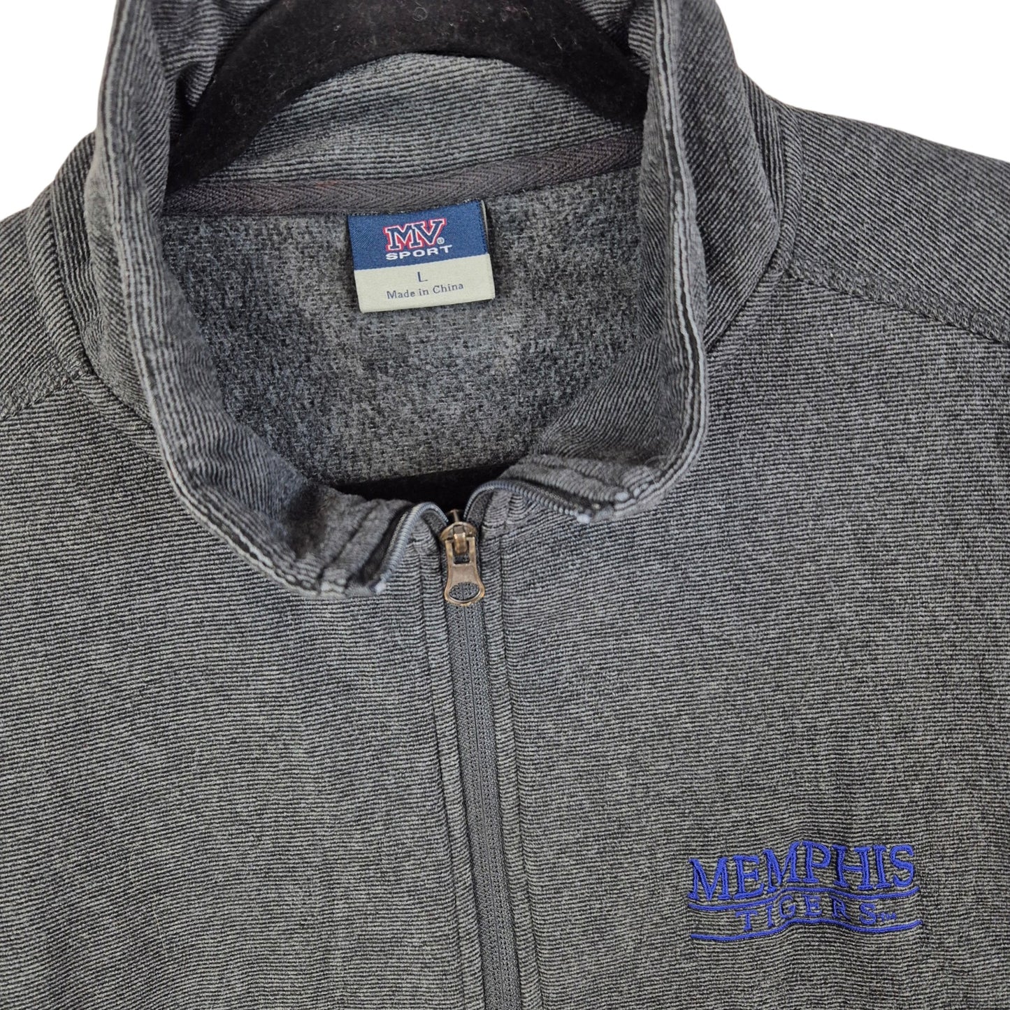 Vintage Memphis Tigers Dark Grey Quarter Zip Fleece Jumper Size L