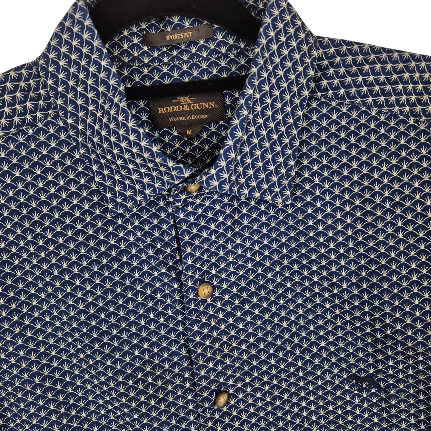 Rodd & Gunn Dark Blue Sports Fit Short Sleeve Button Shirt Size M