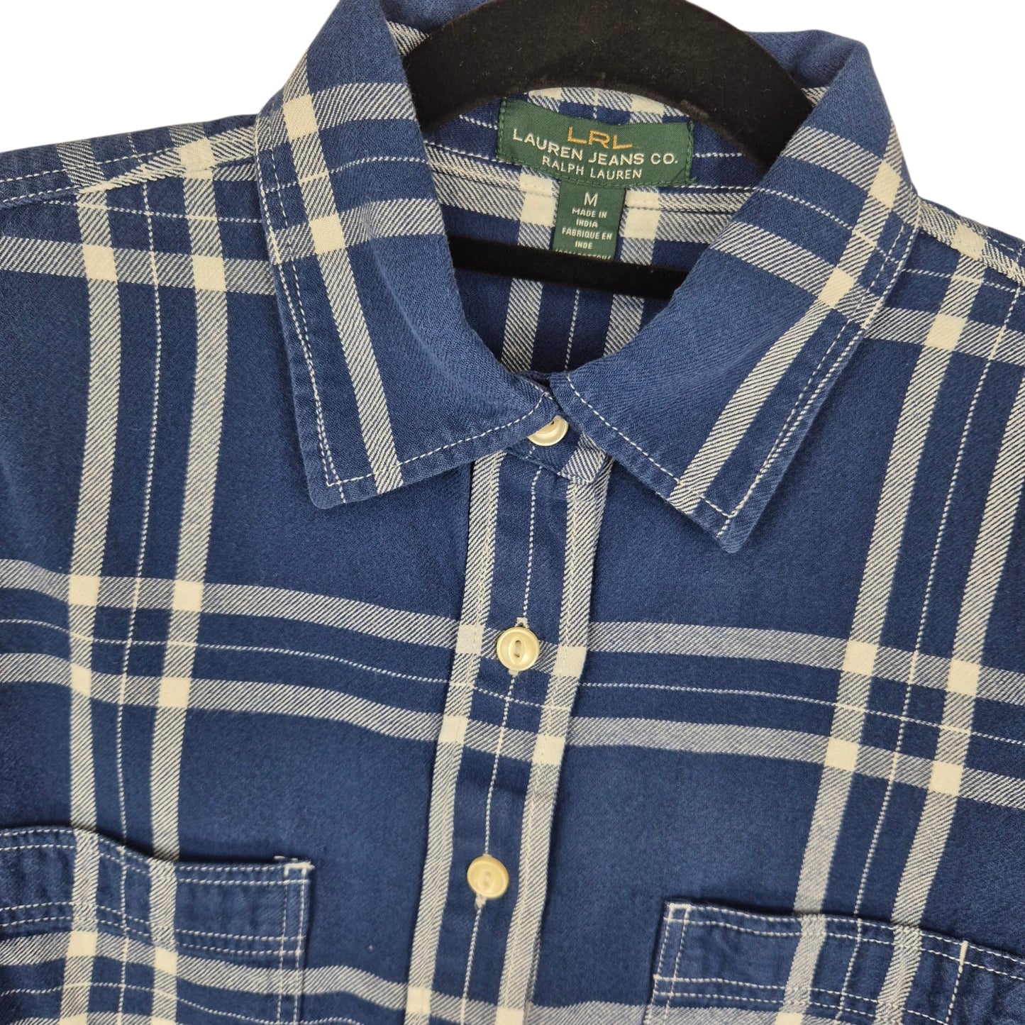 Ralph Lauren Green Label Womens Checkered Long Sleeve Button Shirt Size M