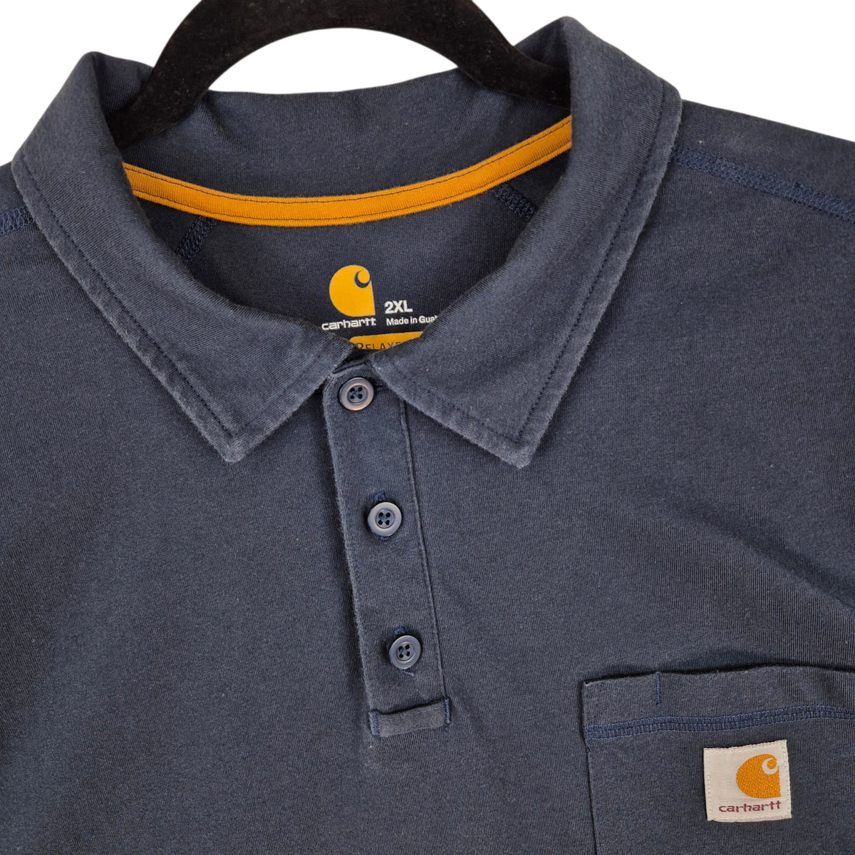 Carhartt Force Dark Blue Relaxed Fit Polo Shirt Size 2XL