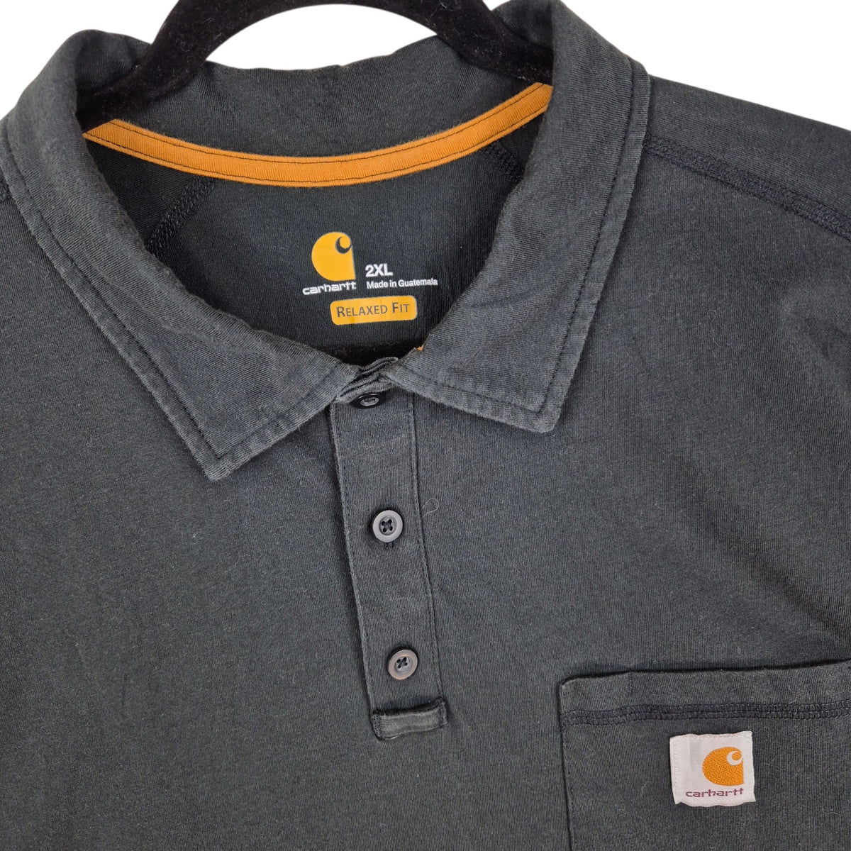 Carhartt Force Black Relaxed Fit Polo Shirt Size 2XL