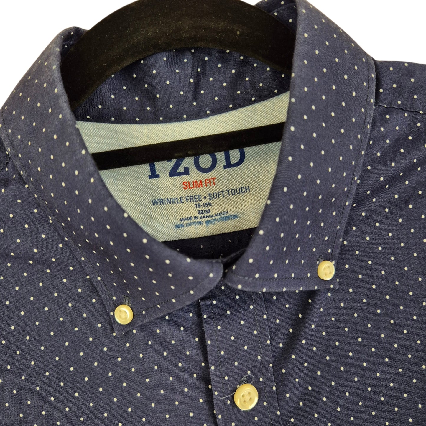 Izod Dark Blue Slim Fit Dress Shirt Size L