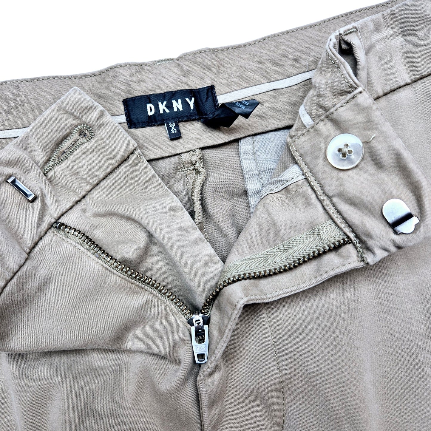DKNY Brown Straight Leg Chino Pants W34