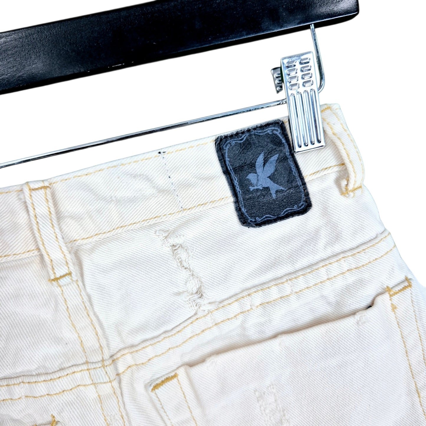 One Teaspoon Womens Cream Brown Denim Shorts W24