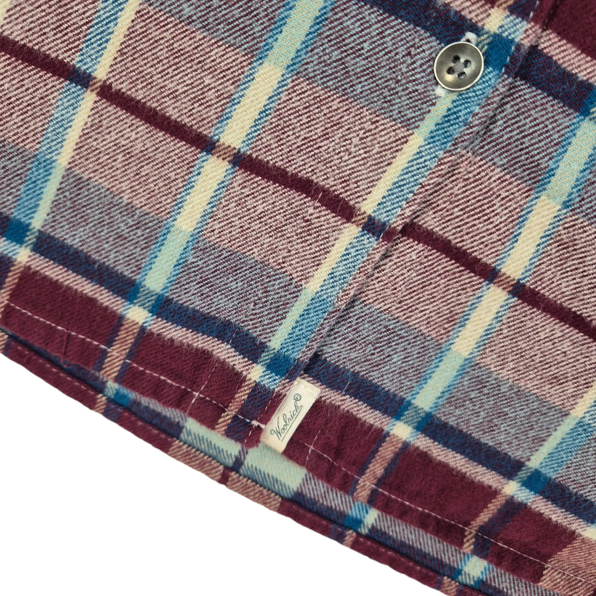 Woolrich Womens Burgundy Checkered Long Sleeve Button Shirt Size M