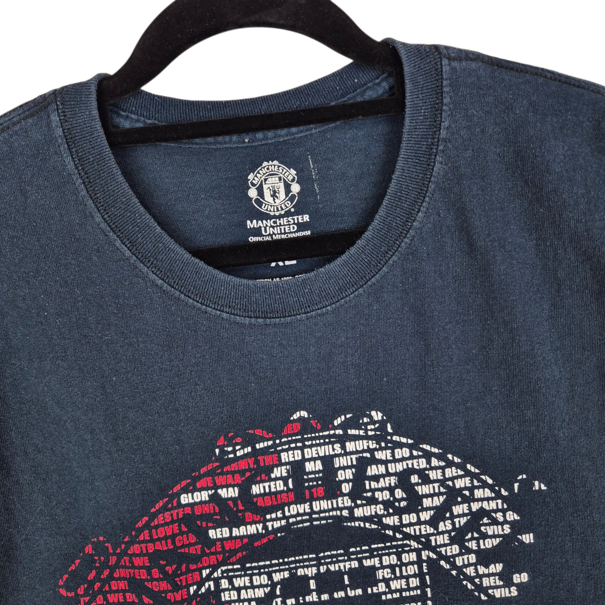 Manchester United Black Tee Shirt Size XL