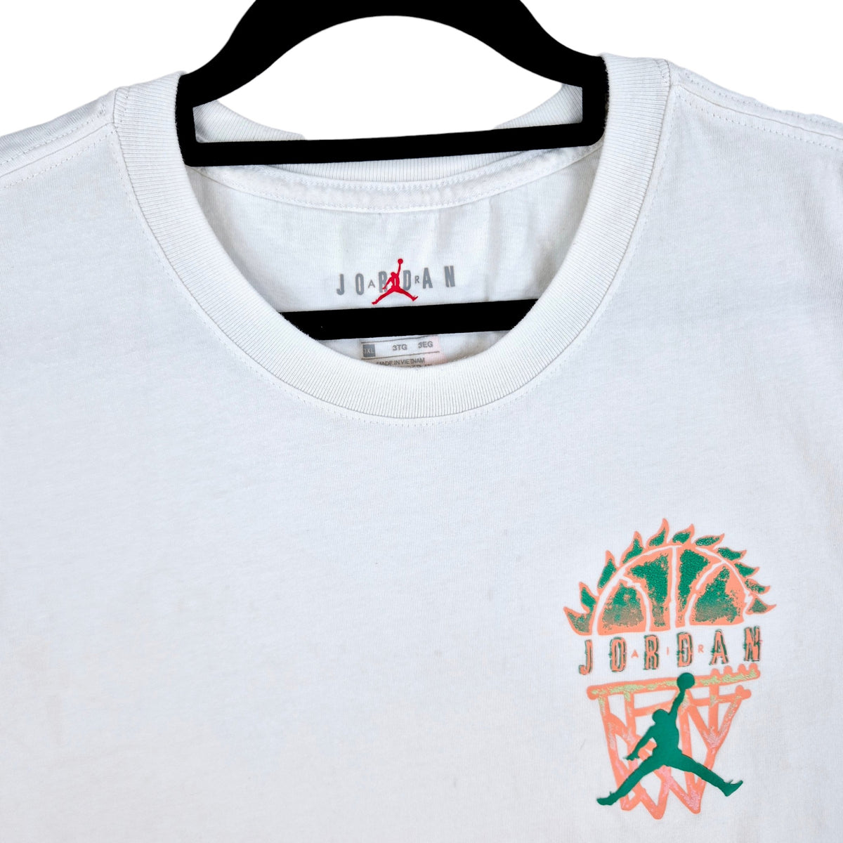 Air Jordan White Standard Fit Tee Shirt Size 3XL