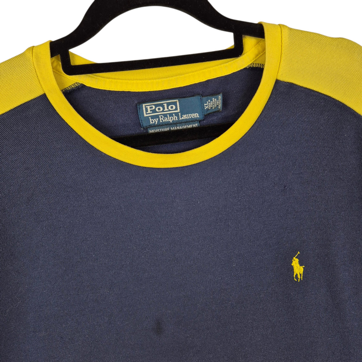 Vintage Polo Ralph Lauren Dark Blue & Yellow Tee Shirt Size XL