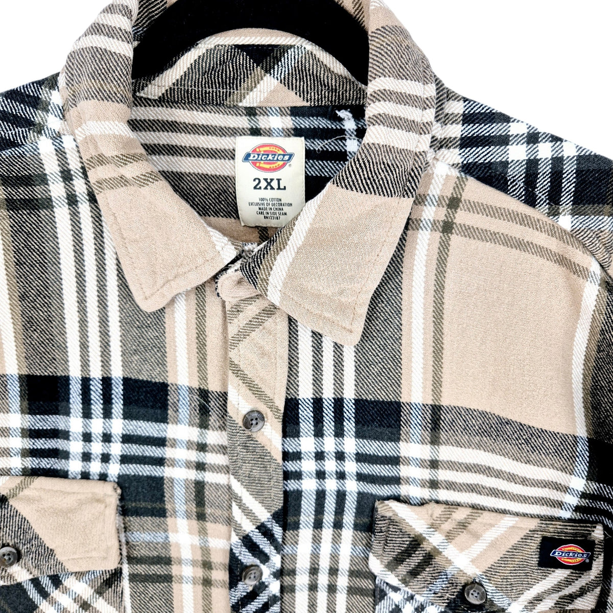 Dickies Brown Checkered Heavy Denim Shirt Size 2XL