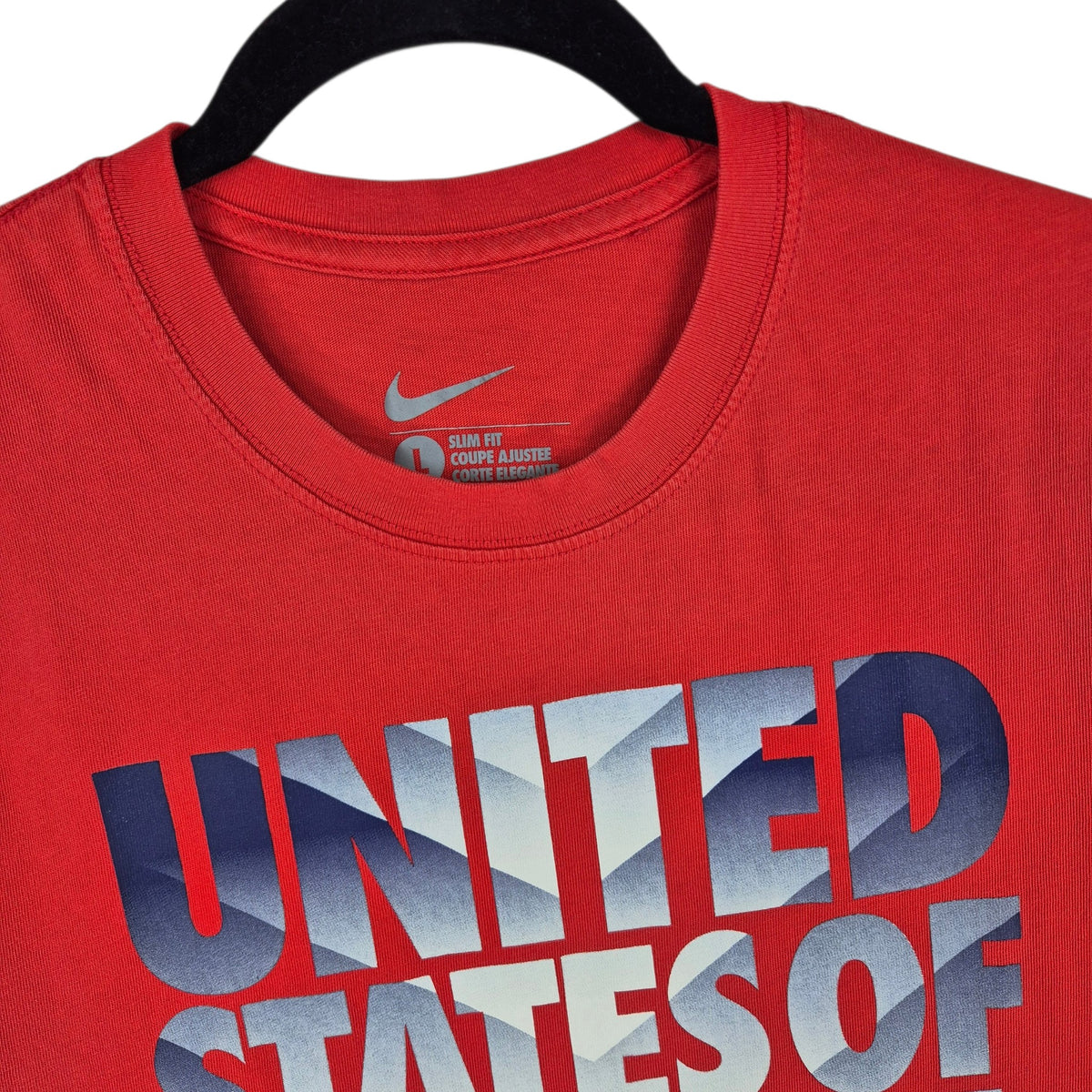 Nike USA Soccer Red Slim Fit Tee Shirt Size L