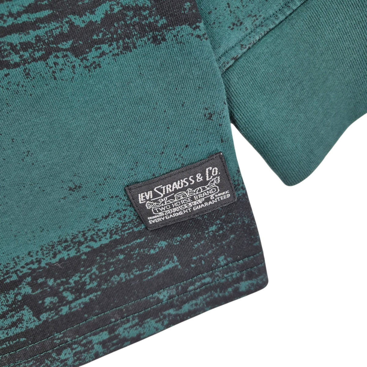 Levis Dark Green & Black Striped Relaxed Fit Long Sleeve Tee Shirt Size XL