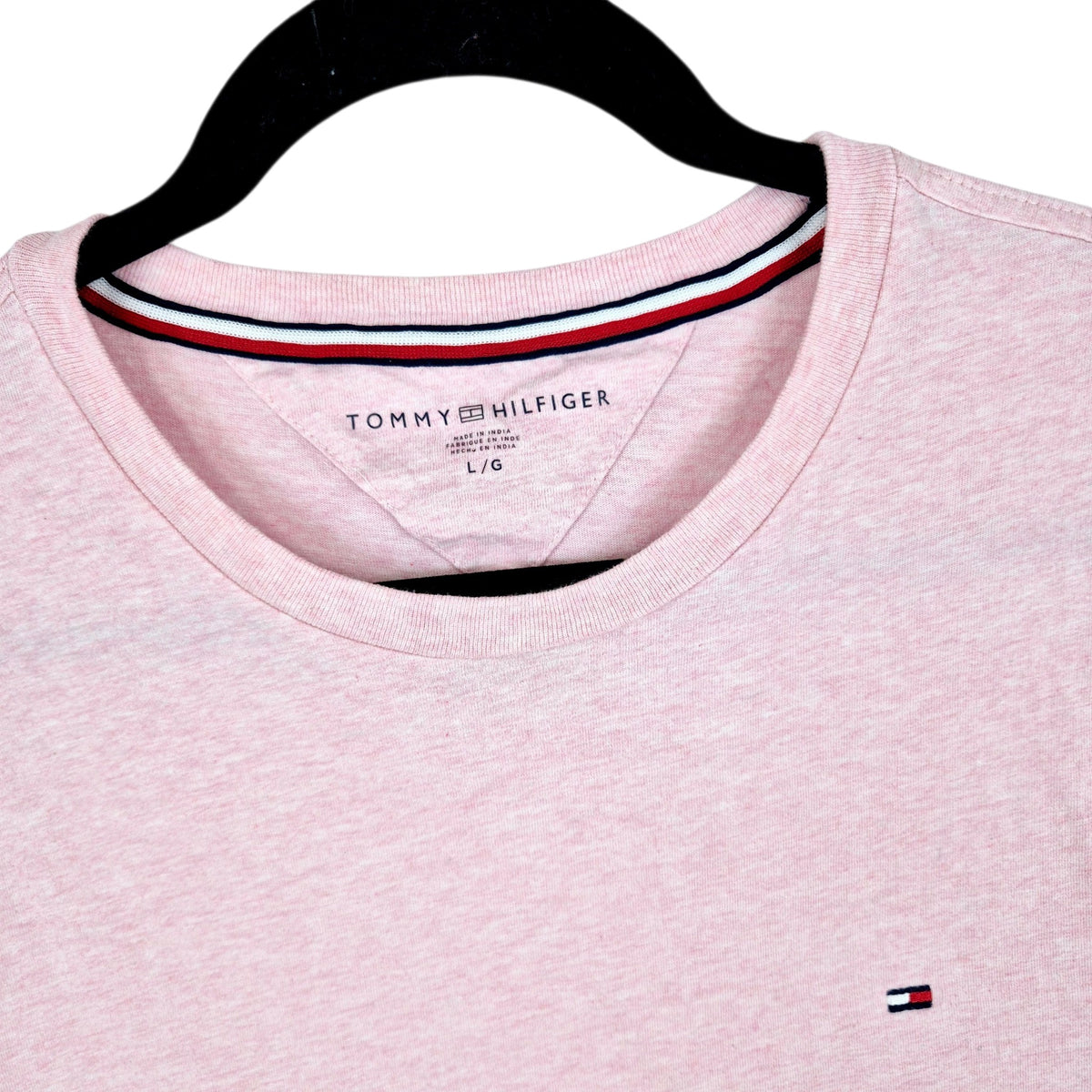 Tommy Hilfiger Light Pink Basic Crewneck Tee Shirt Size L