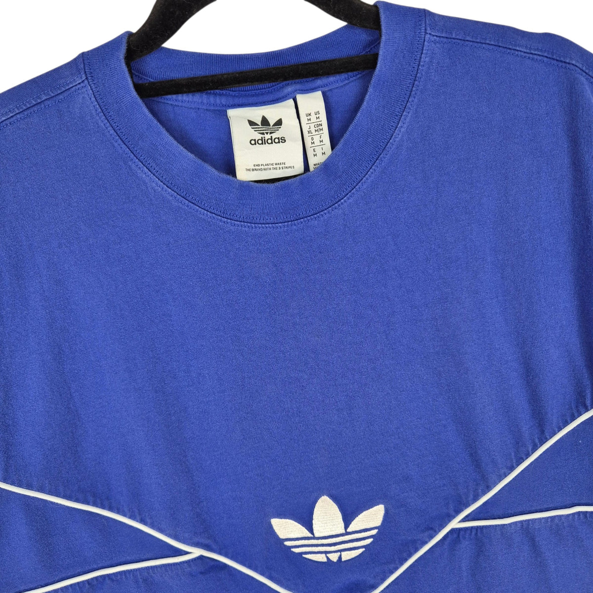 Adidas Blue Embroidered Tee Shirt Size M