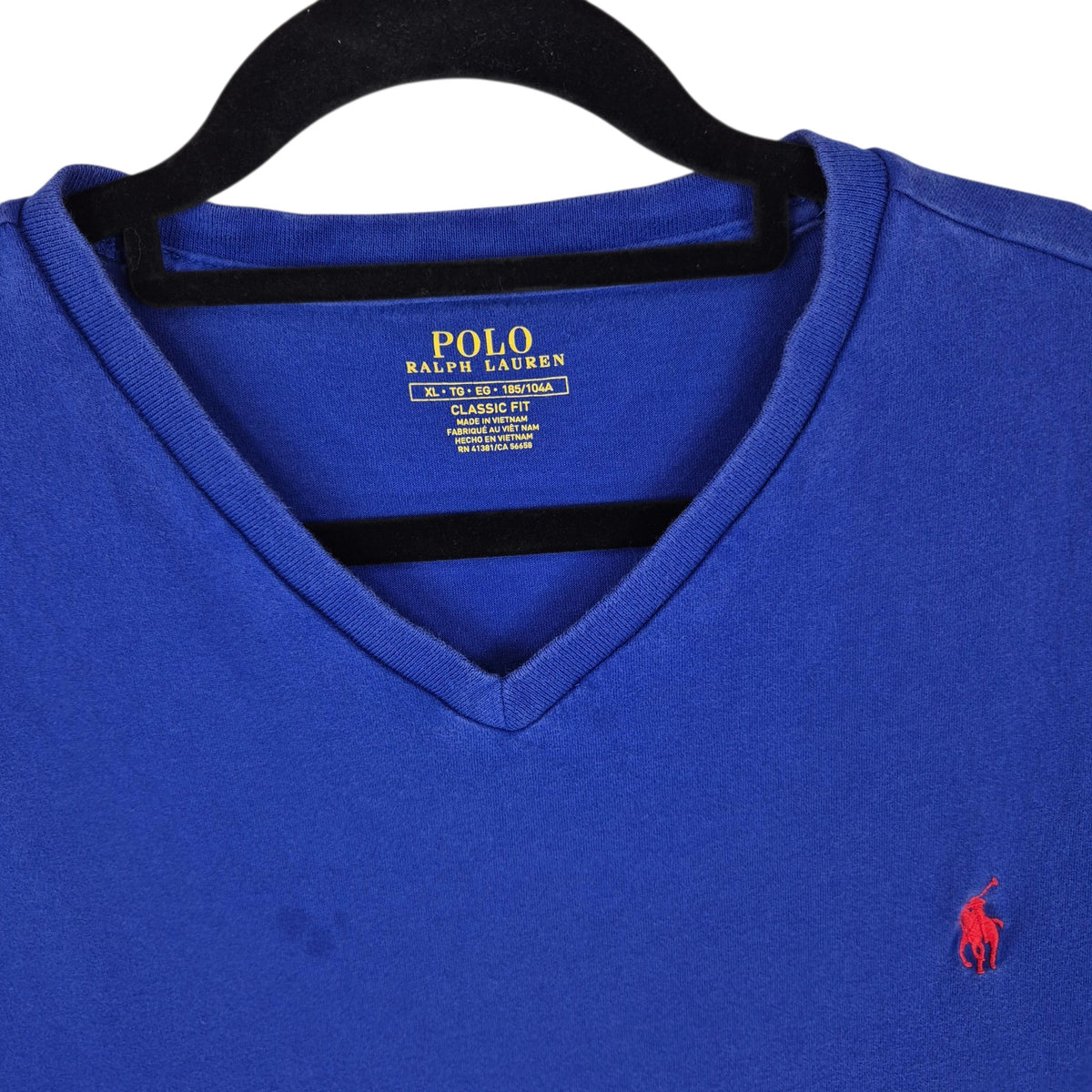 Polo Ralph Lauren Blue Basic V Neck Tee Shirt Size XL