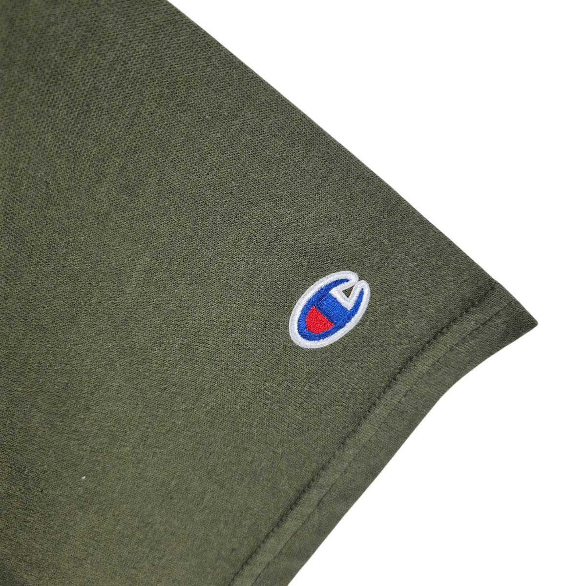 Champion Olive Green Chest Script Stretch Tee Shirt Size XL